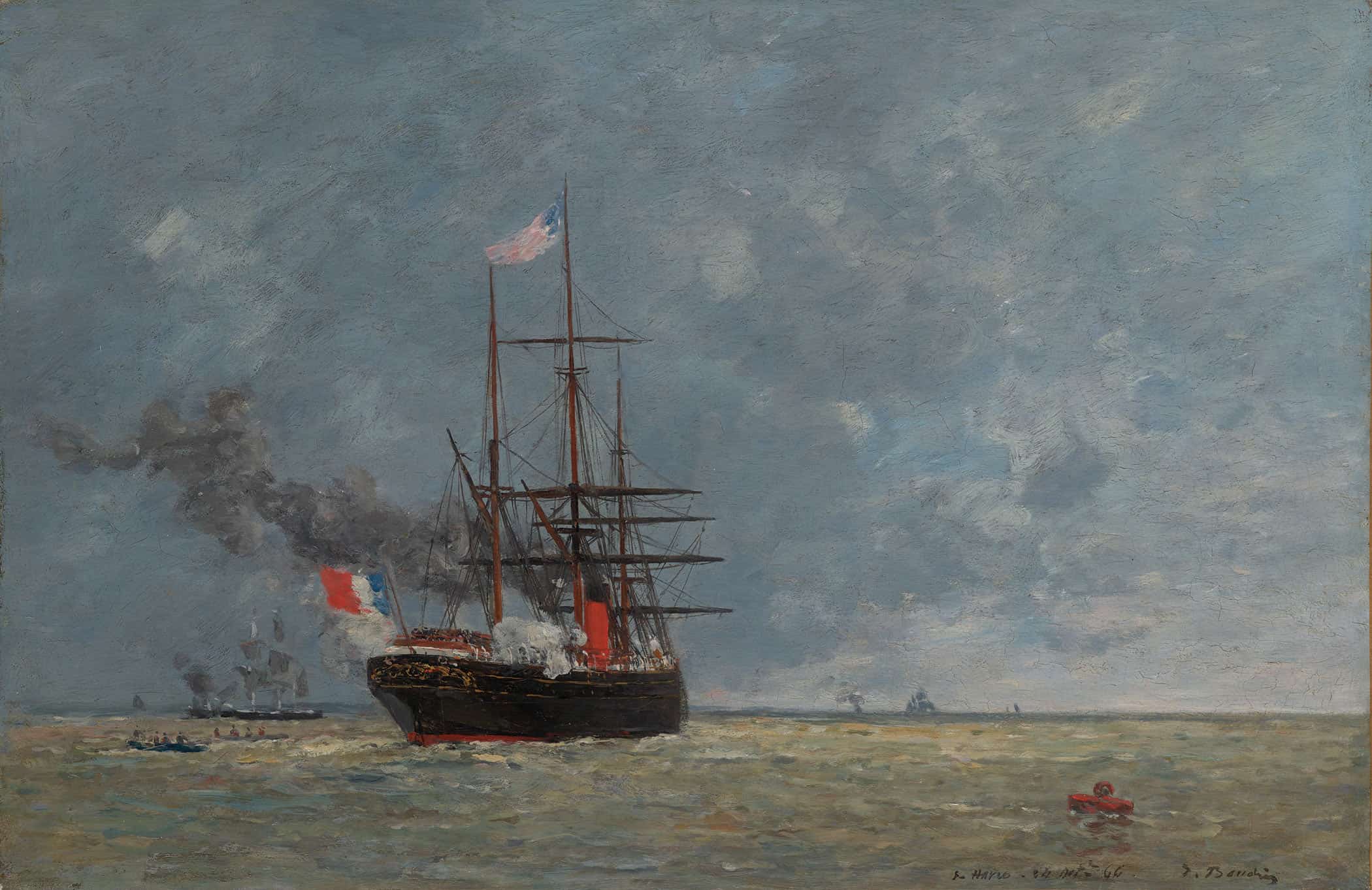 Le Havre Navires En Pleine Mer by Eugene Boudin - Image 2