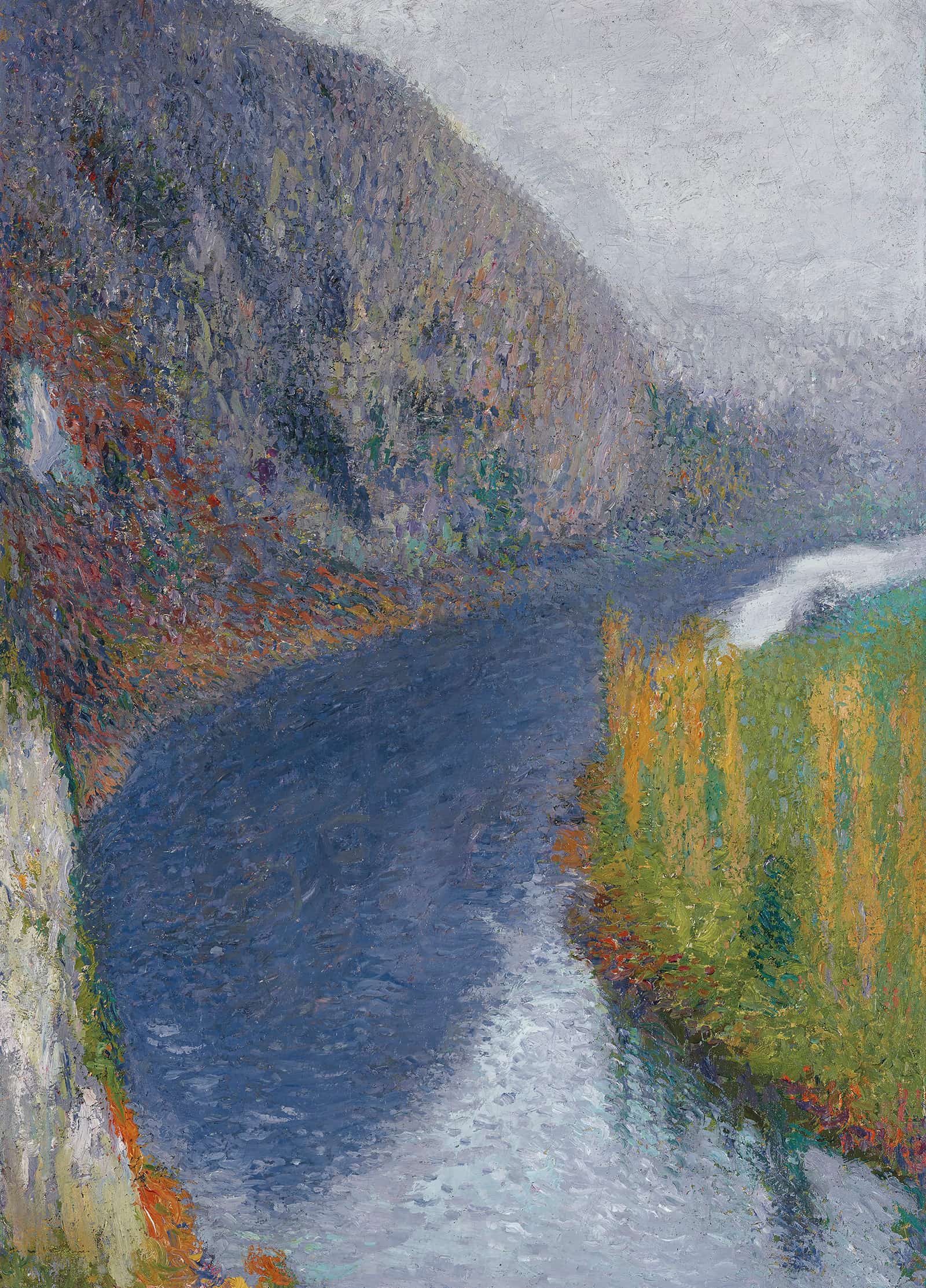 Le Lot Au Pied Des Falaises De St Cirq Lapopie by Henri Martin