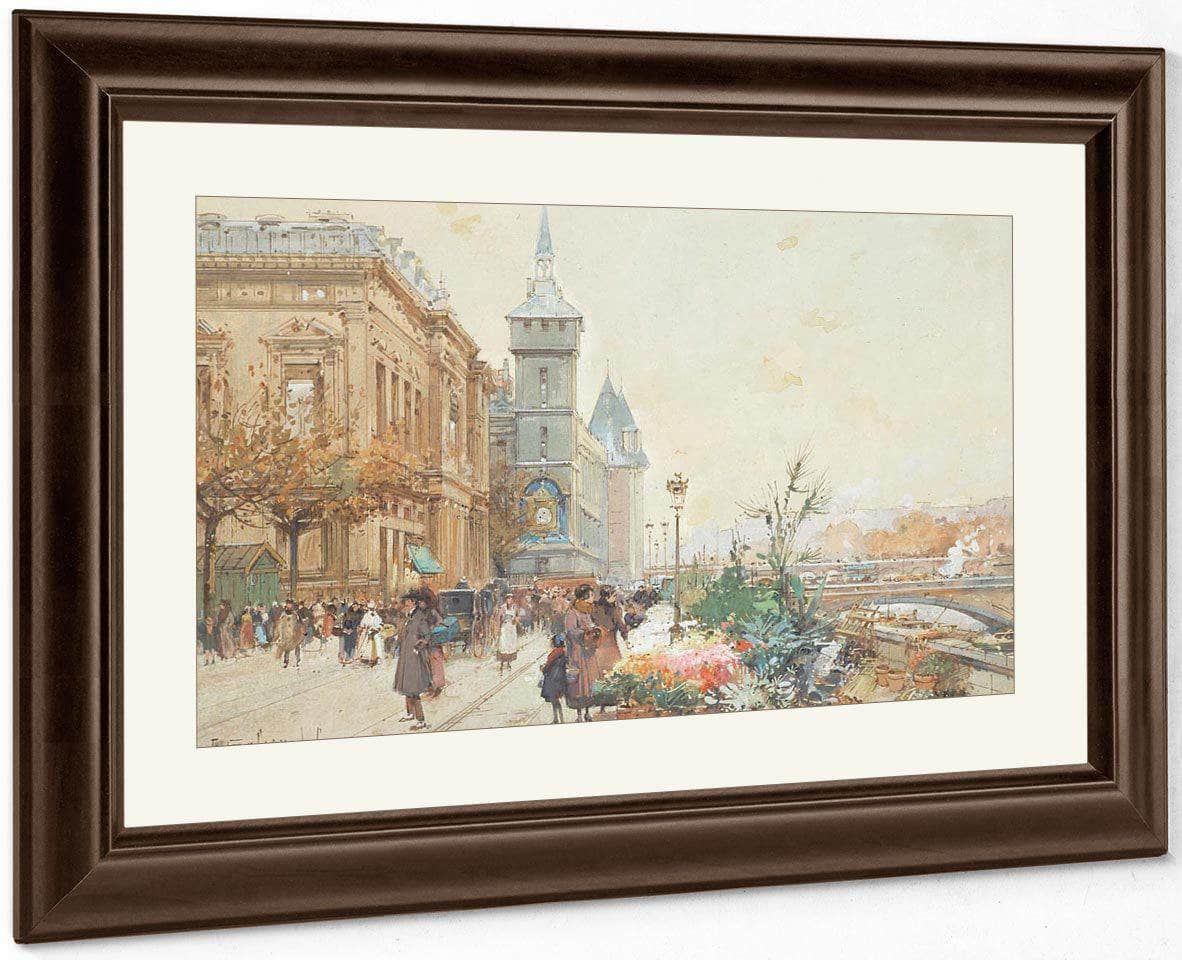 Le Marche Aux Fleurs By Eugene Galien Laloue - Image 5