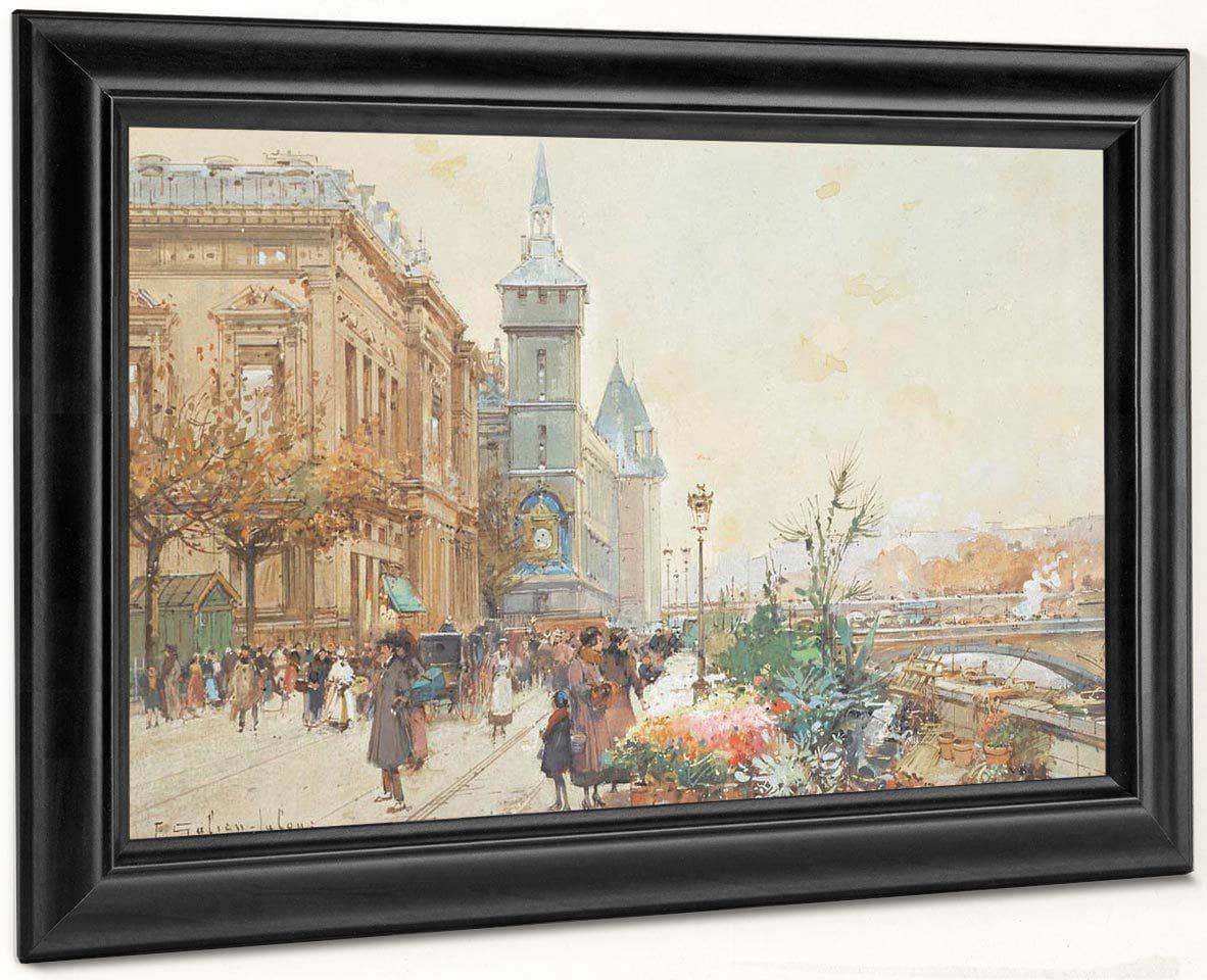 Le Marche Aux Fleurs By Eugene Galien Laloue - Image 8