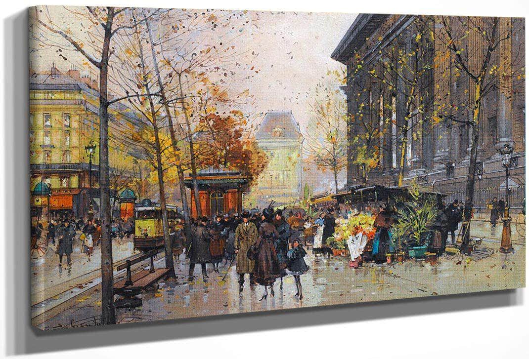 Le Marche Aux Fleurs La Madeleine By Eugene Galien Laloue