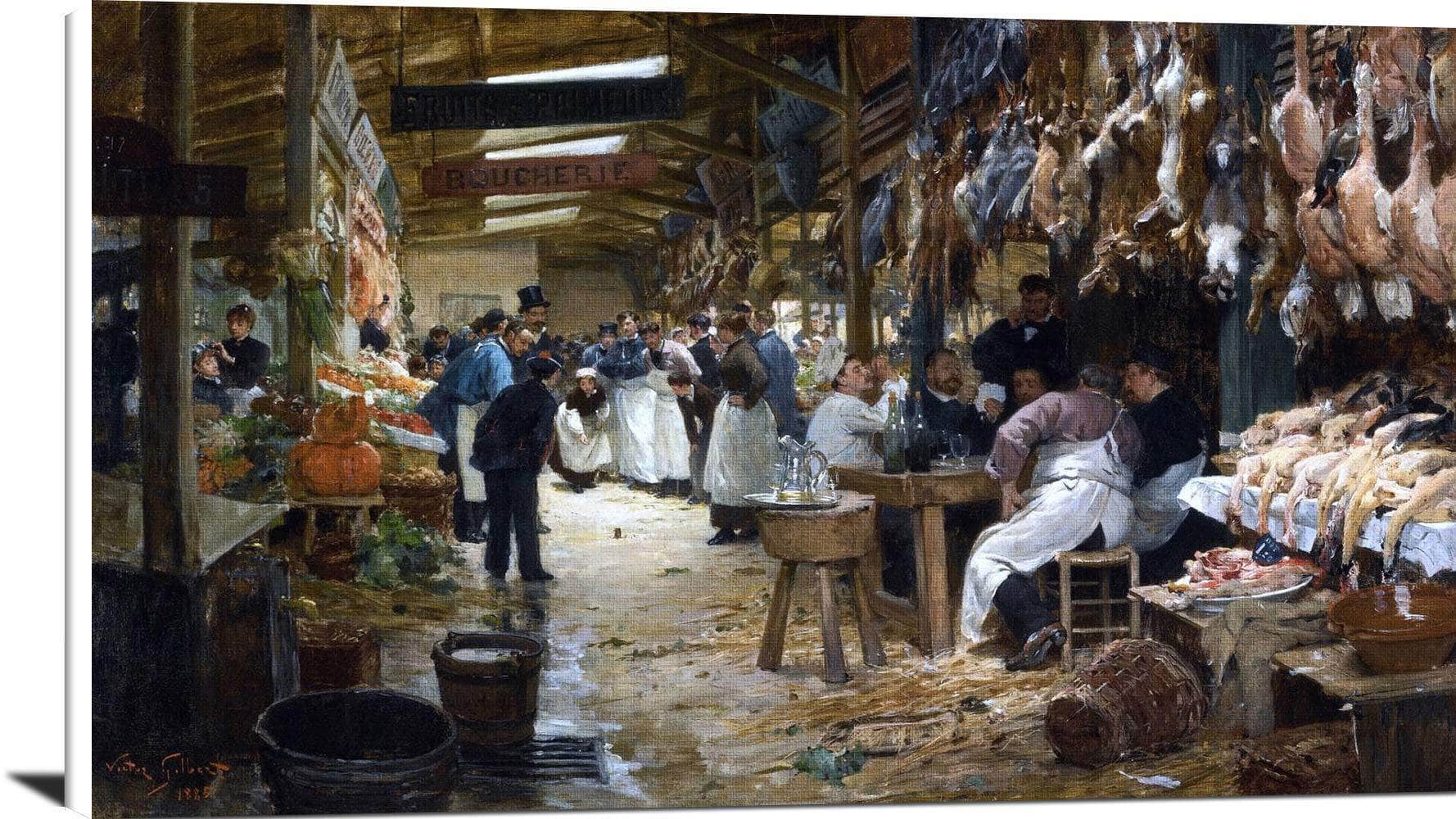 Le Marche Parisien Painting Victor Gabriel Gilbert Canvas Art