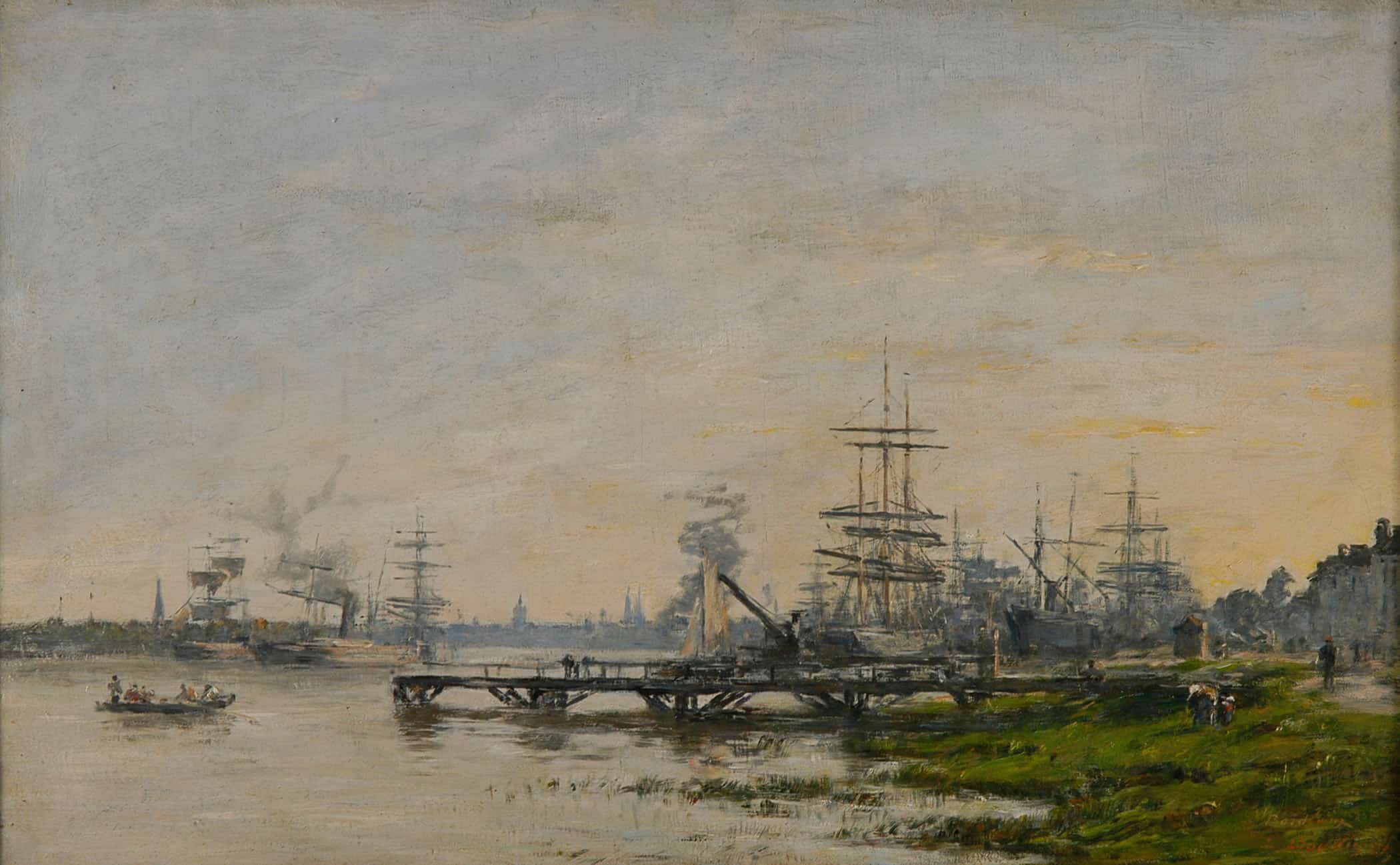 Le Port De Bordeaux Vu Du Quai De Bacalan by Eugene Boudin - Image 2