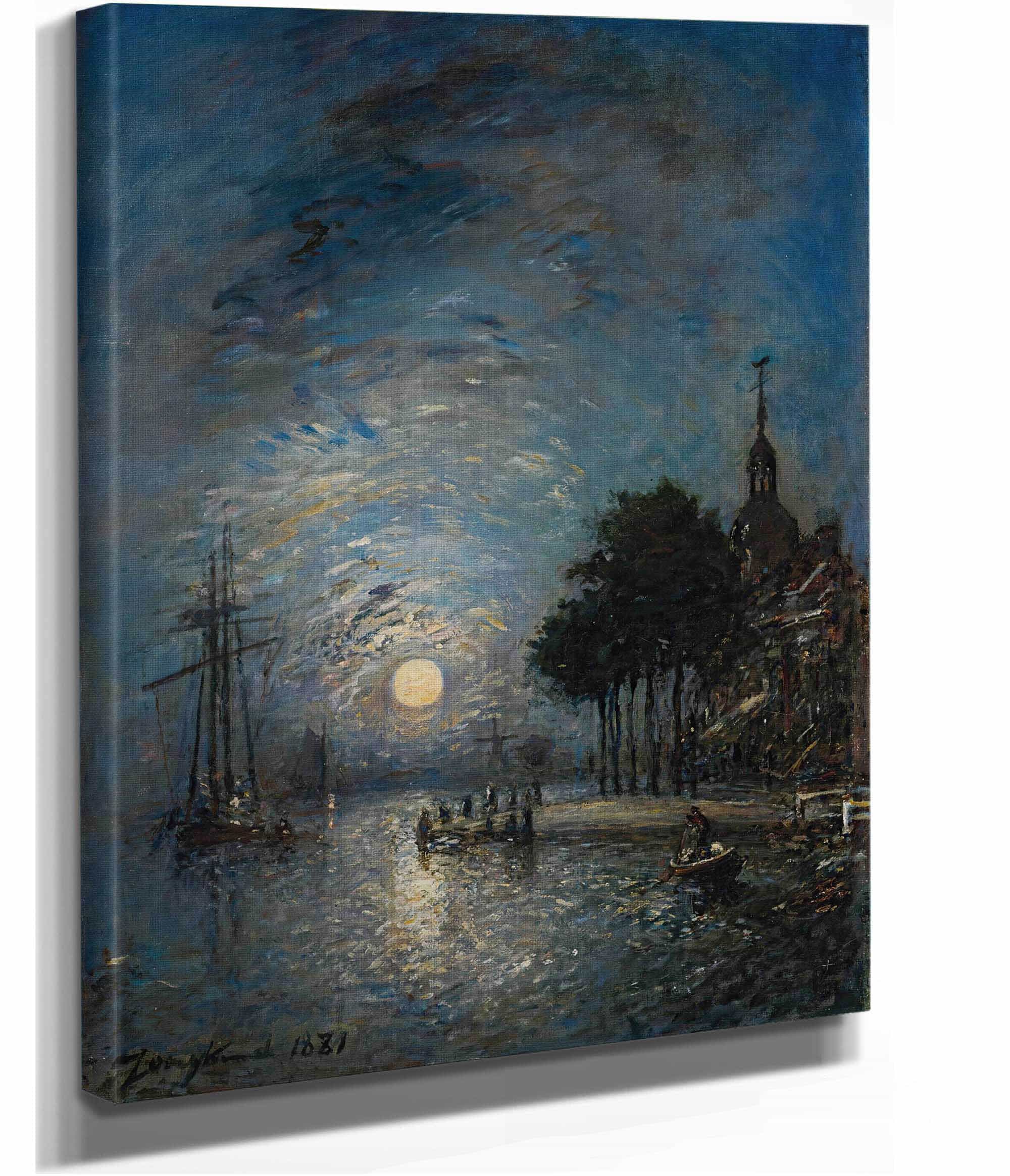 Le Port De Dordrecht Au Crepuscule by Johan Barthold Jongkind