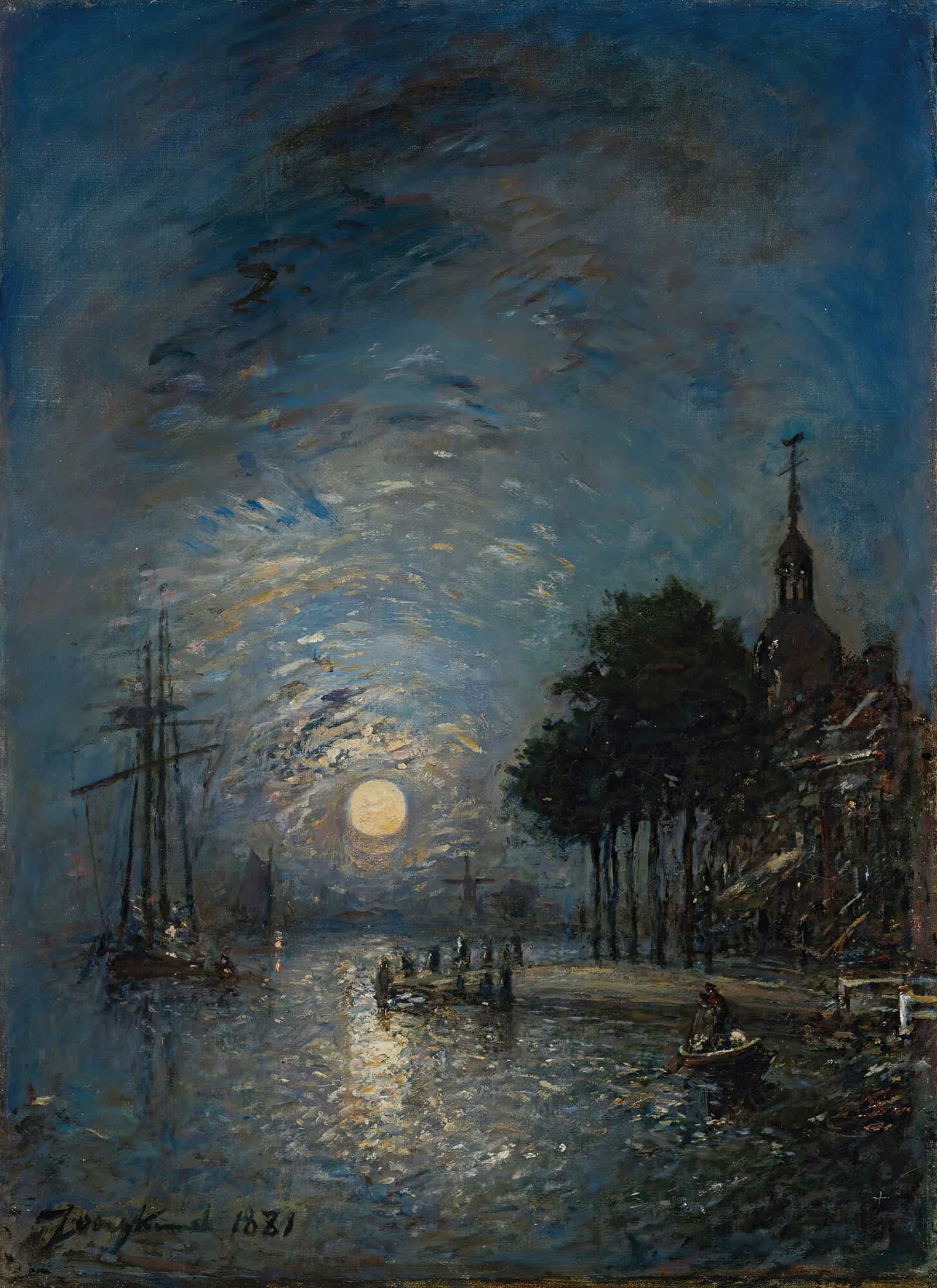 Le Port De Dordrecht Au Crepuscule by Johan Barthold Jongkind - Image 2