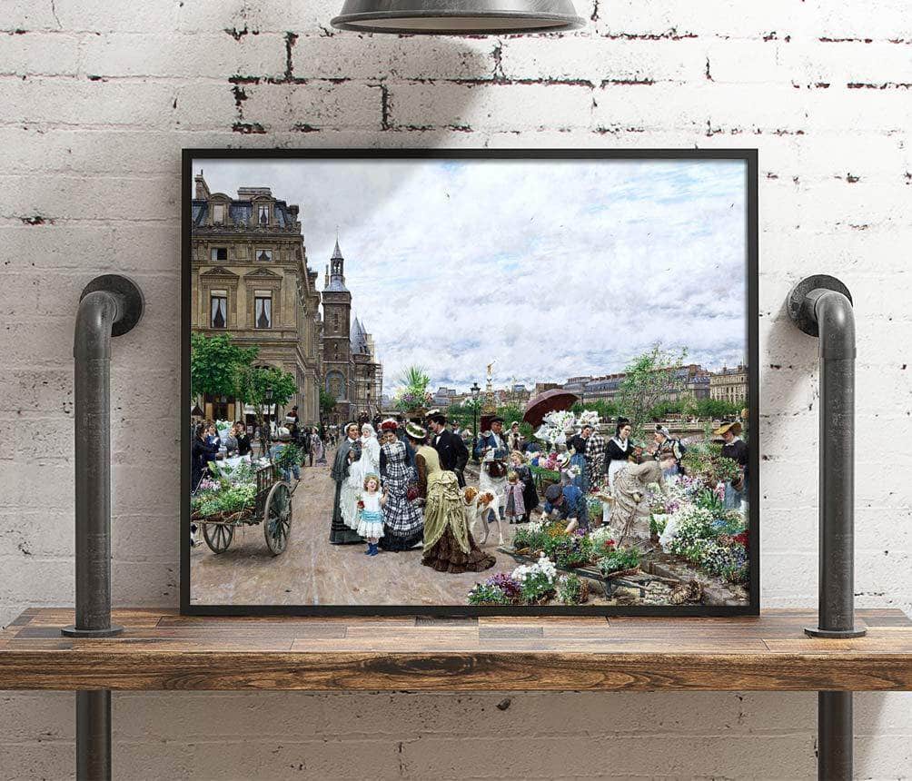 Le Quai Aux Fleurs Marie Francois Firmin Girard Canvas Art - Image 4