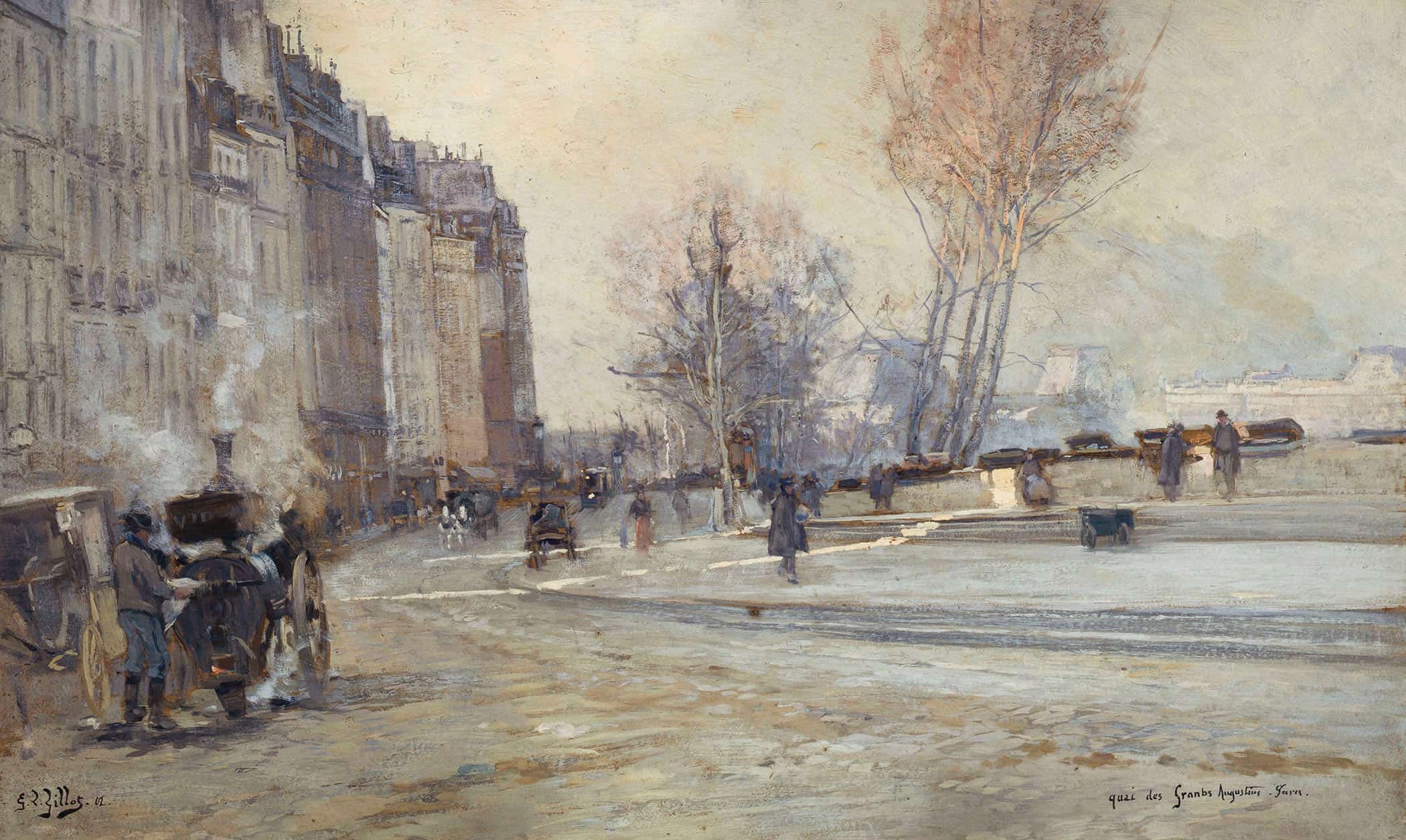 Le Quai Des Grands Augustins by Georges Jules Victor Clairin - Image 2