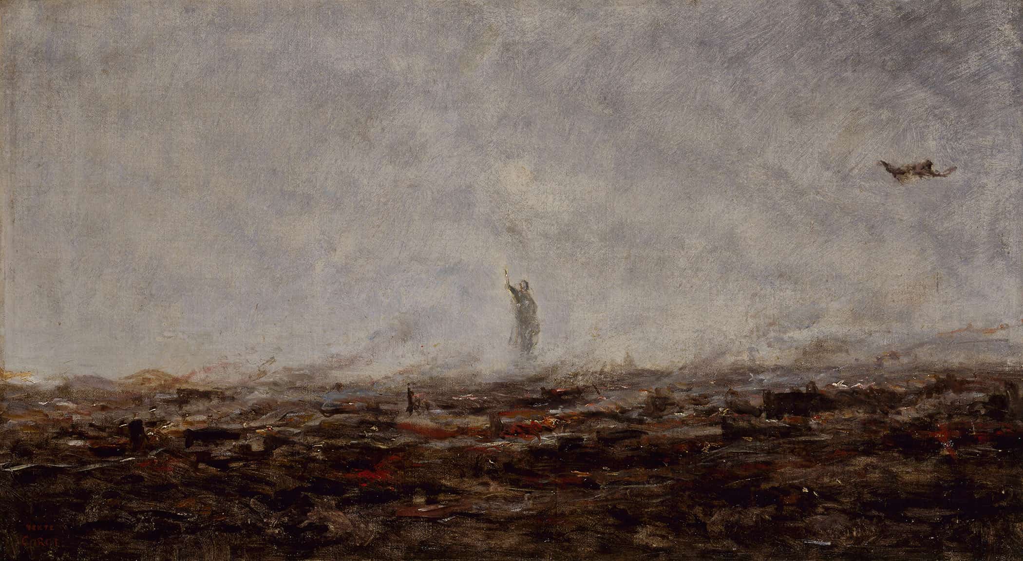 Le Reve Paris Incendie Septembre by Jean Baptiste Camille Corot - Image 2
