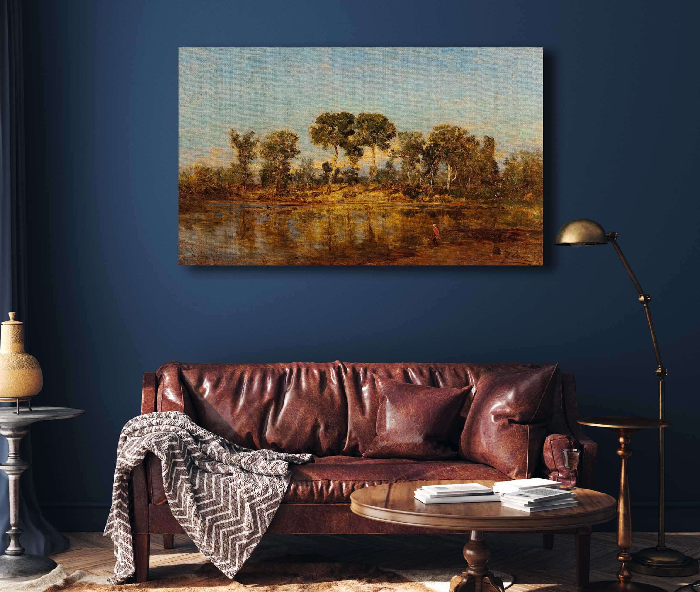 Le Rhone Entre Arles Et Avignon by Felix Ziem - Image 4