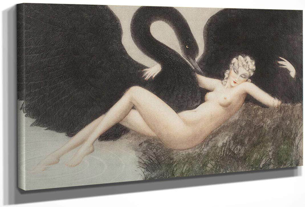 Leda And The Swan 1934 By Louis Icart