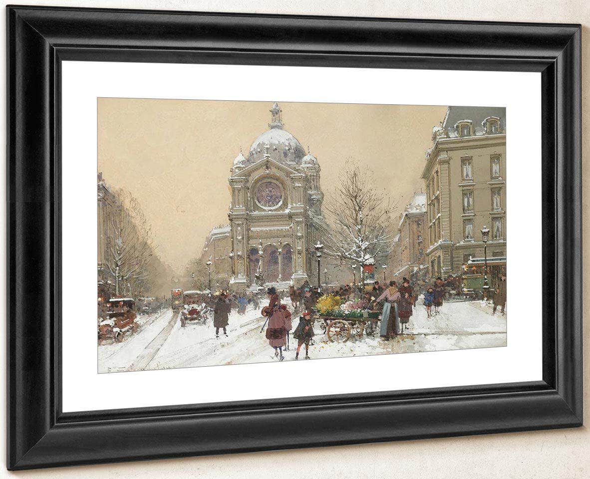 Leglise Saint Augustin By Eugene Galien Laloue - Image 4