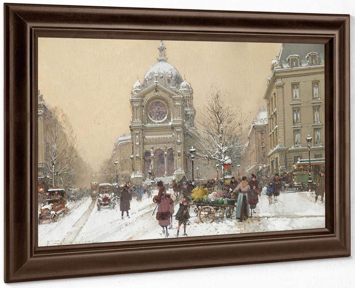 Leglise Saint Augustin By Eugene Galien Laloue - Image 6