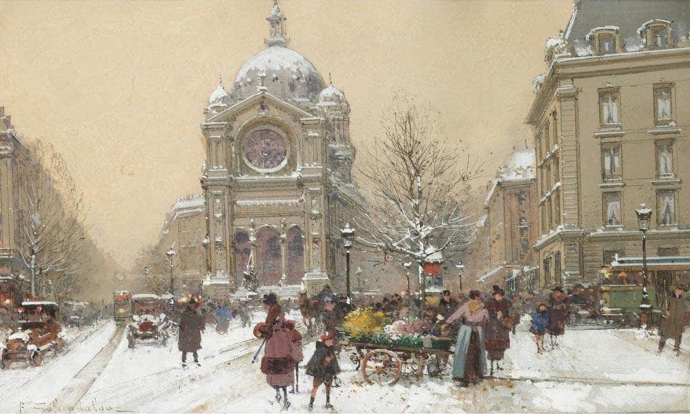 Leglise Saint Augustin By Eugene Galien Laloue - Image 7