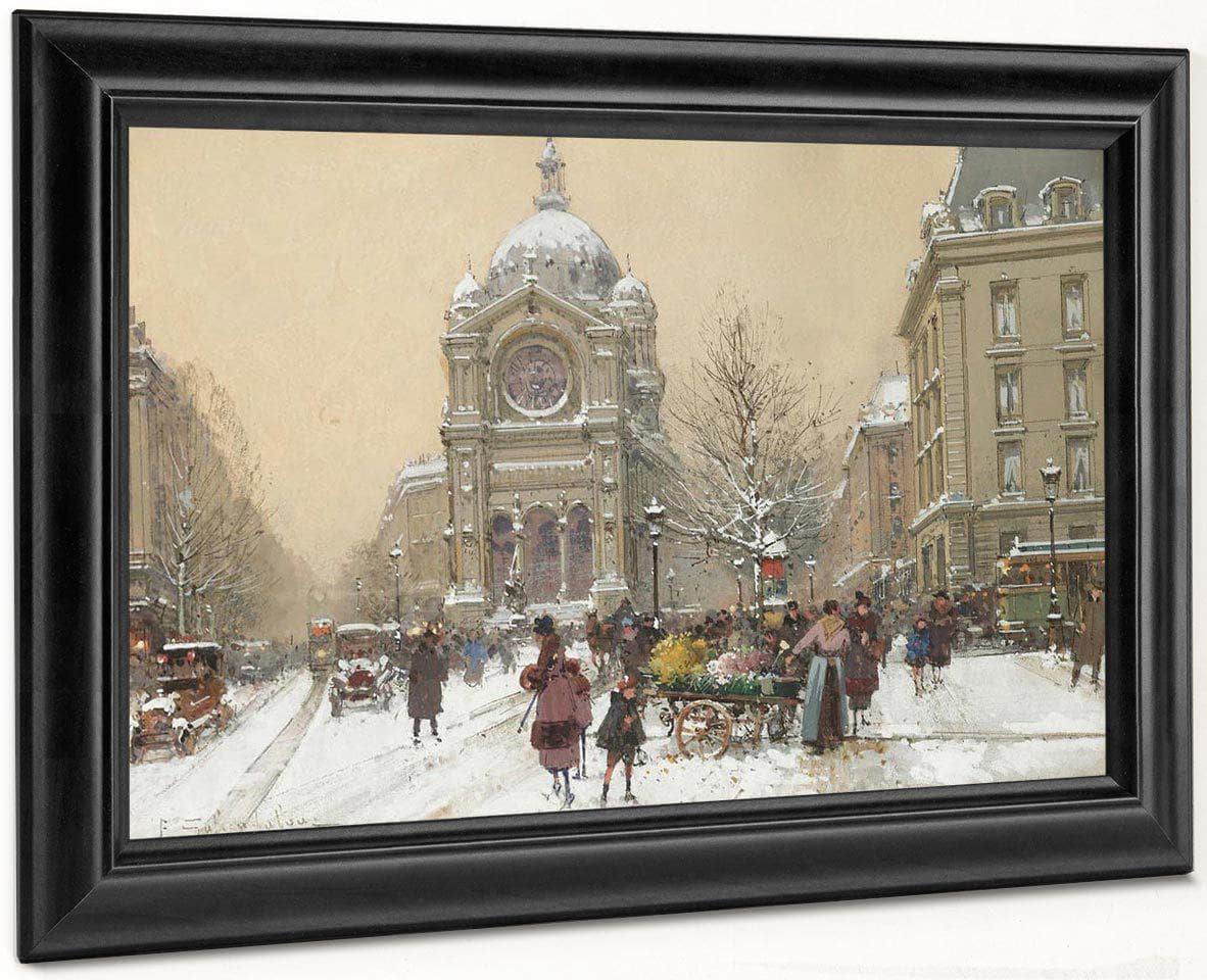 Leglise Saint Augustin By Eugene Galien Laloue - Image 8