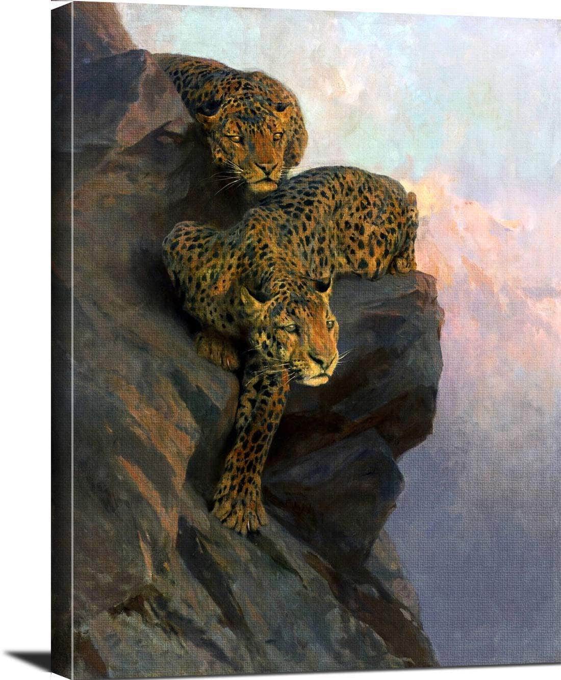Leopards On The Lookout Painting Arthur Wardle Canvas Art - Image 3