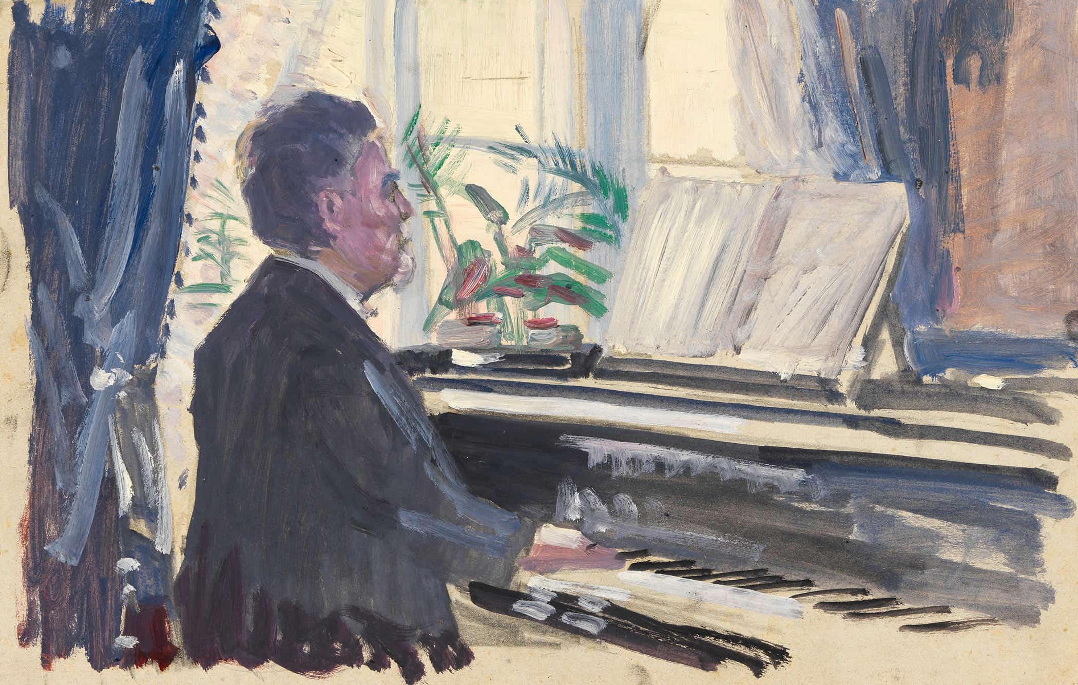Leopold Czihaczek Am Klavier Skizze by Egon Schiele - Image 2
