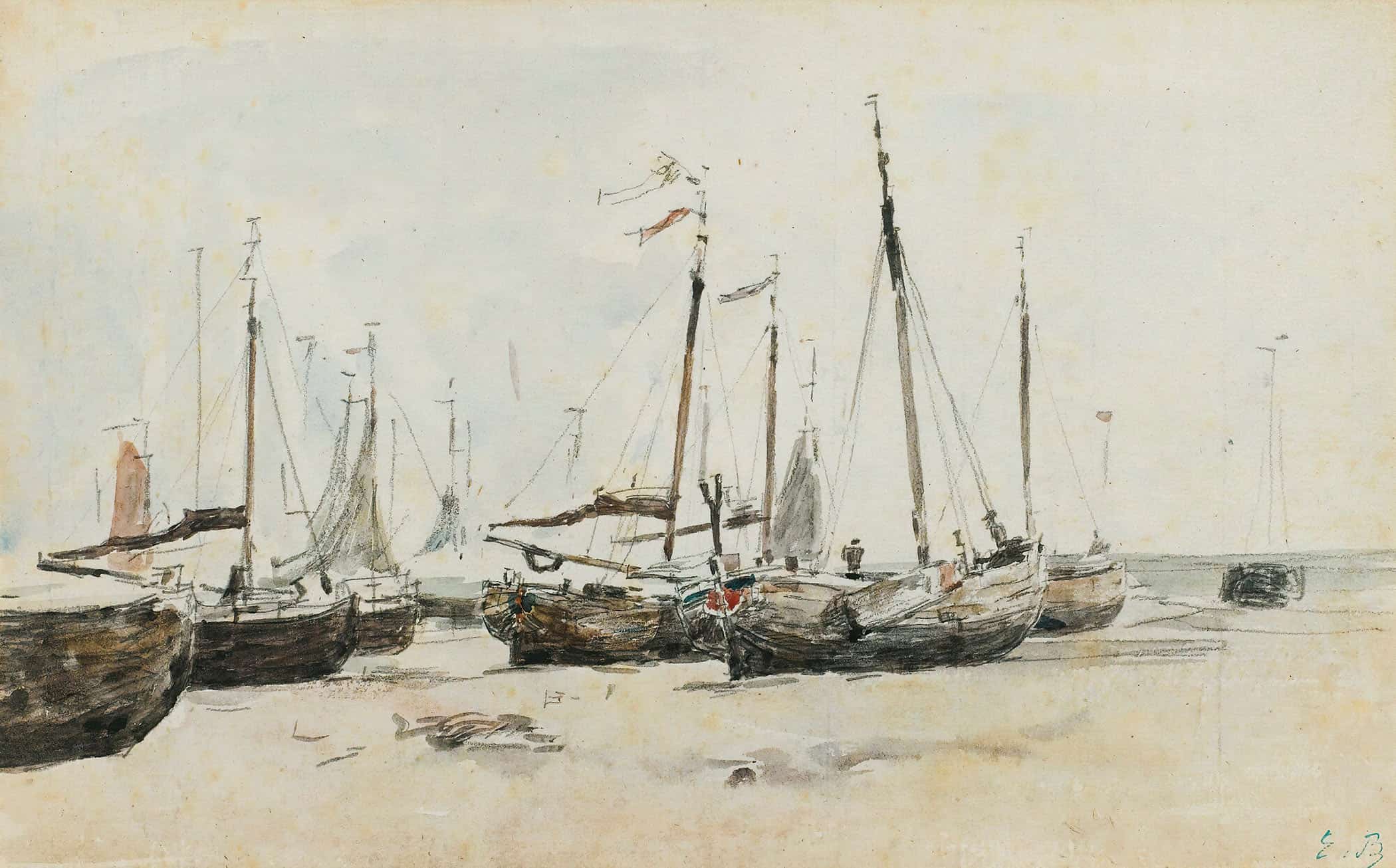 Les Bateaux by Eugene Boudin - Image 2