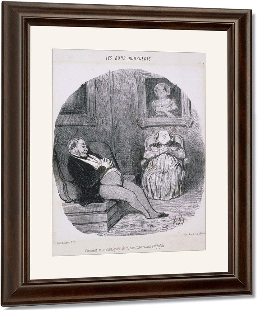 Les Bons Bourgeois  Comment Se Termine...Une Conversation Conjugale By Honore Daumier - Image 3