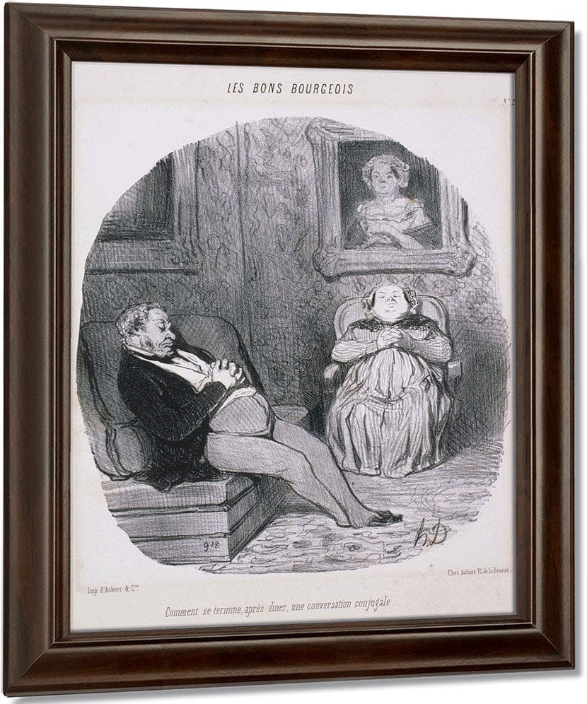 Les Bons Bourgeois  Comment Se Termine...Une Conversation Conjugale By Honore Daumier - Image 4