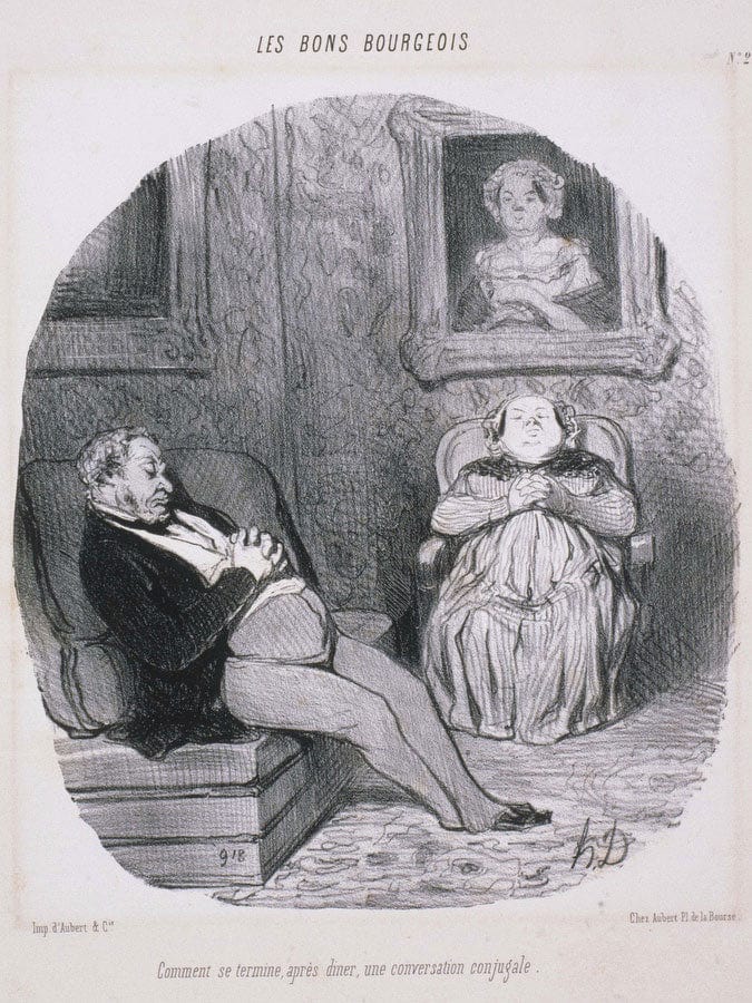 Les Bons Bourgeois  Comment Se Termine...Une Conversation Conjugale By Honore Daumier - Image 5