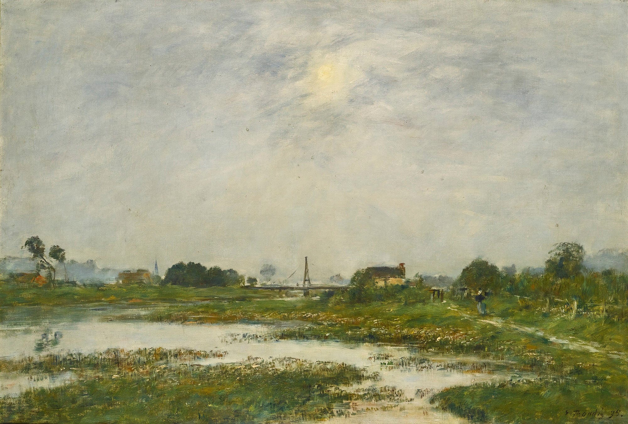 Les Bords De La Touques Pendant Les Grandes Marees by Eugene Boudin - Image 2
