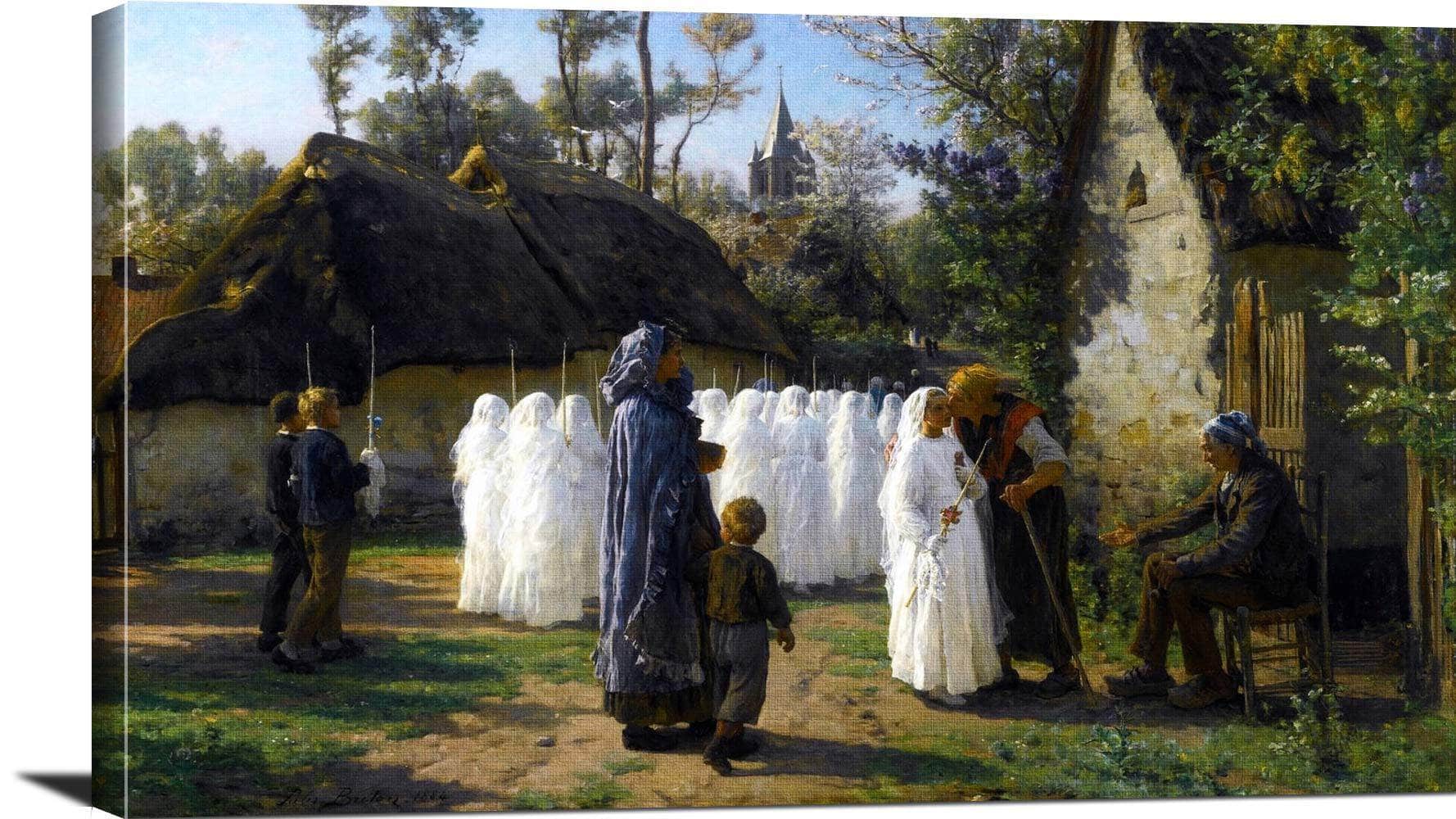 Les Communiants Painting Jules Breton Canvas Art - Image 3