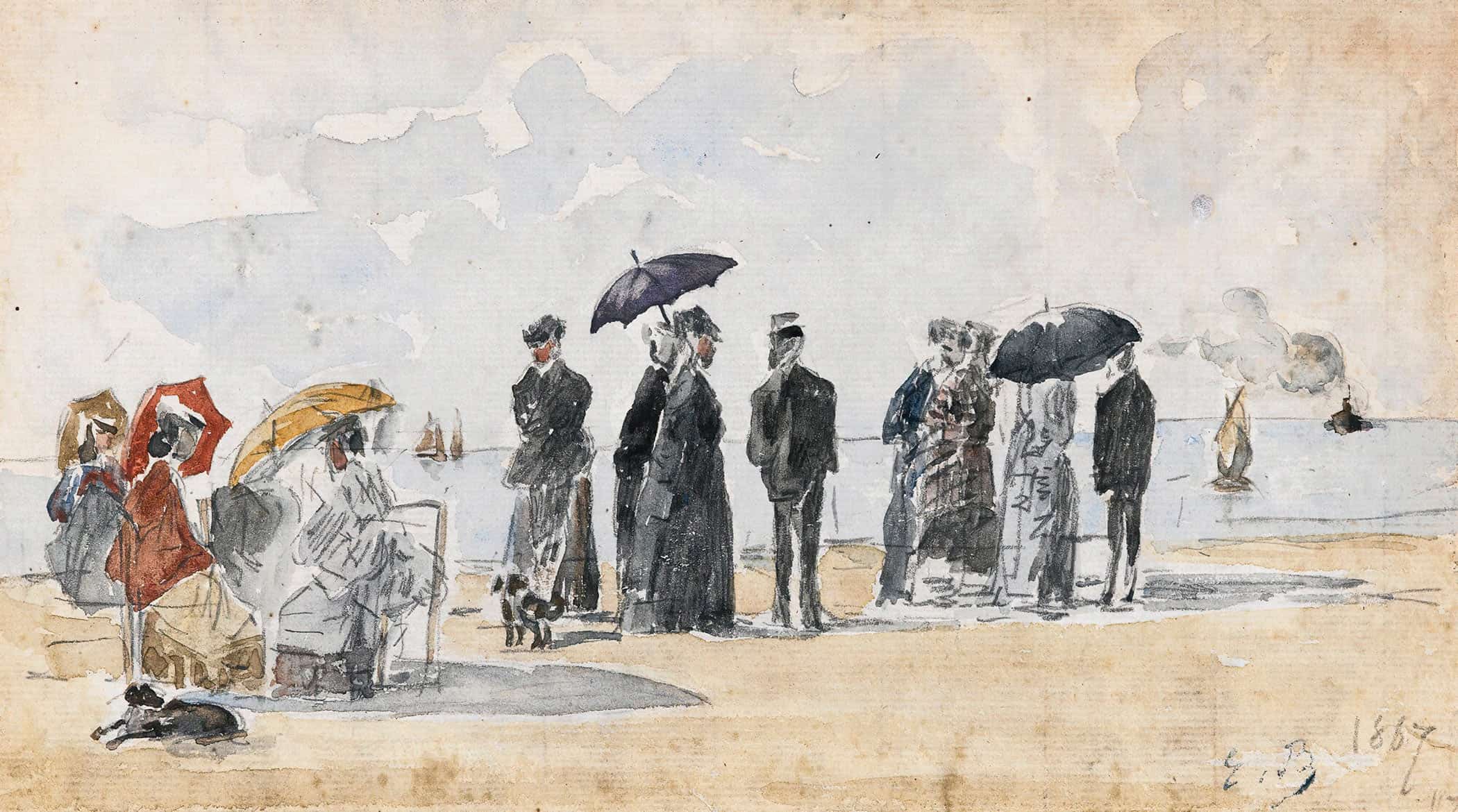 Les Crinolines by Eugene Boudin - Image 2