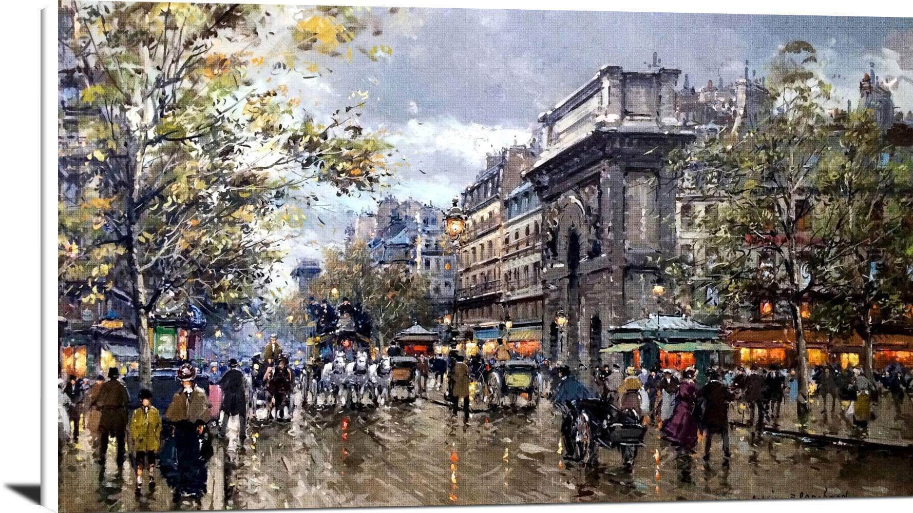 Les Grands Boulevards Porte St. Martin Painting Blanchard Canvas Art