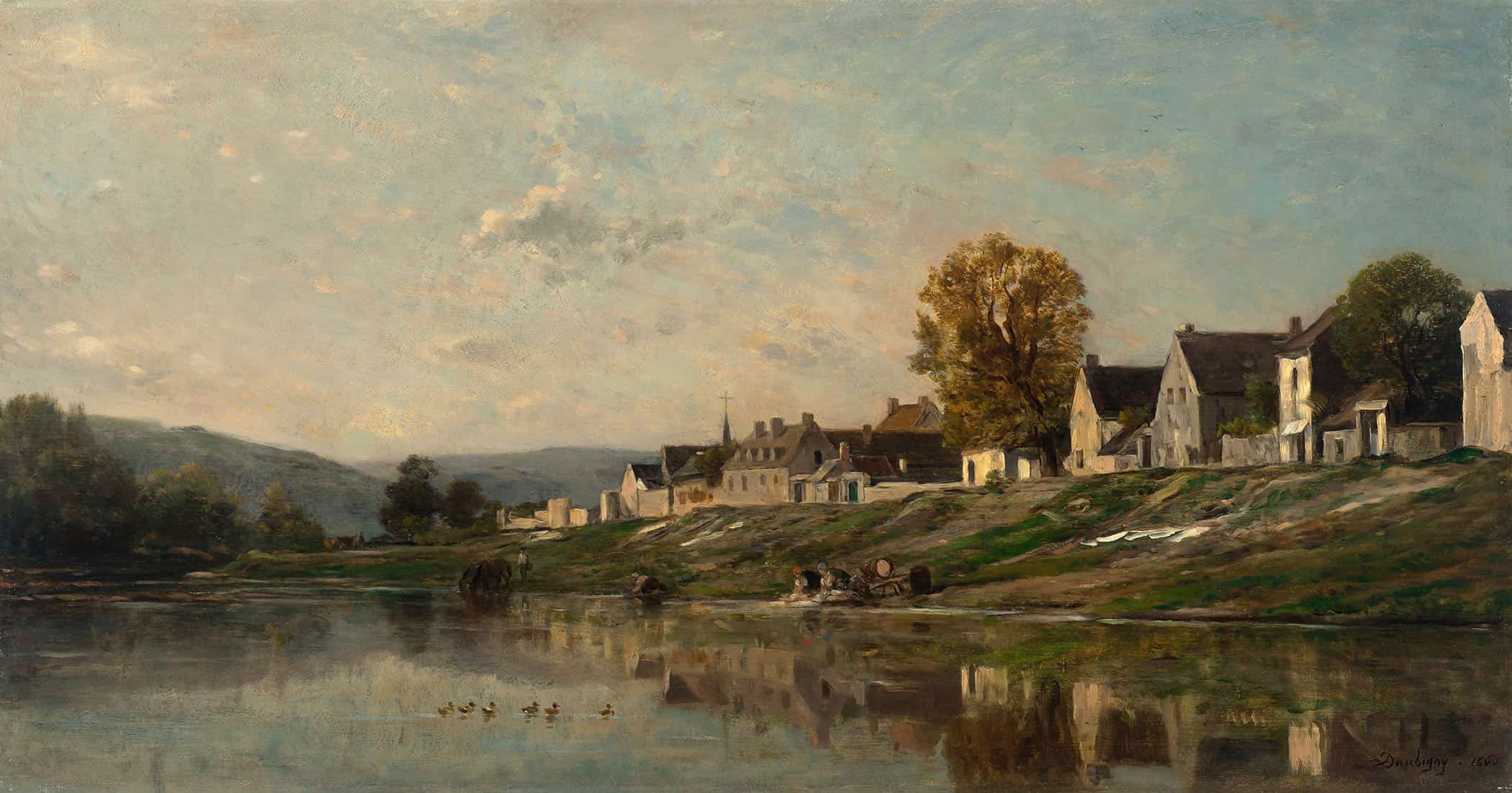 Les Laveuses Au Bord De La Seine A Bonnieres by Charles Francois Daubigny - Image 2