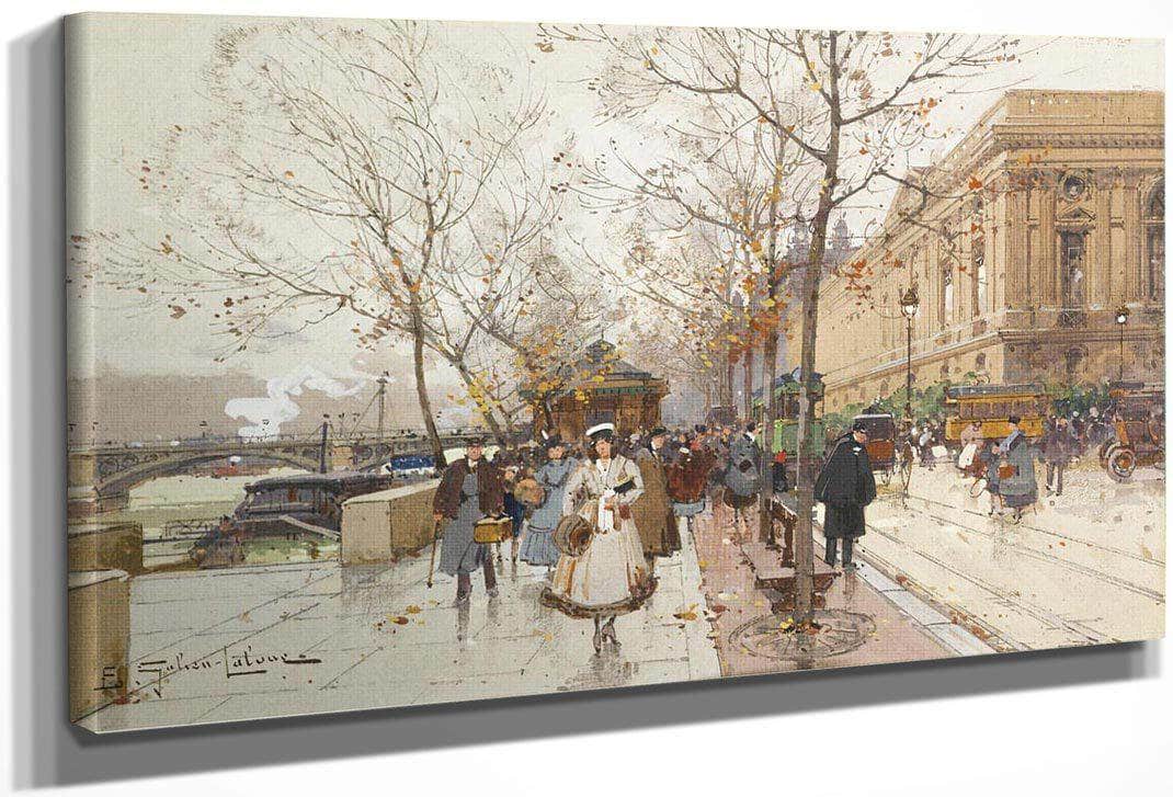 Les Quais Du Louvre By Eugene Galien Laloue