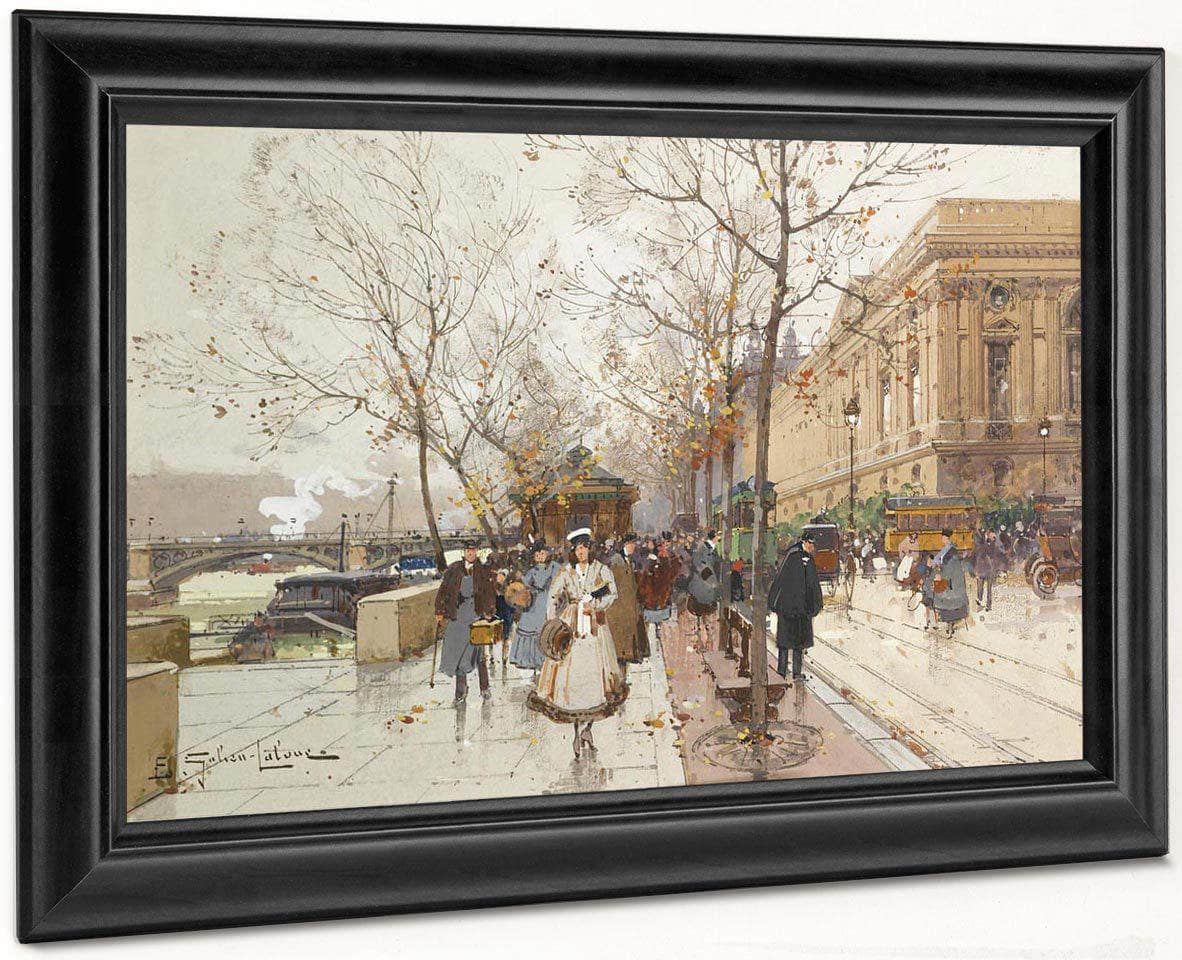 Les Quais Du Louvre By Eugene Galien Laloue - Image 8