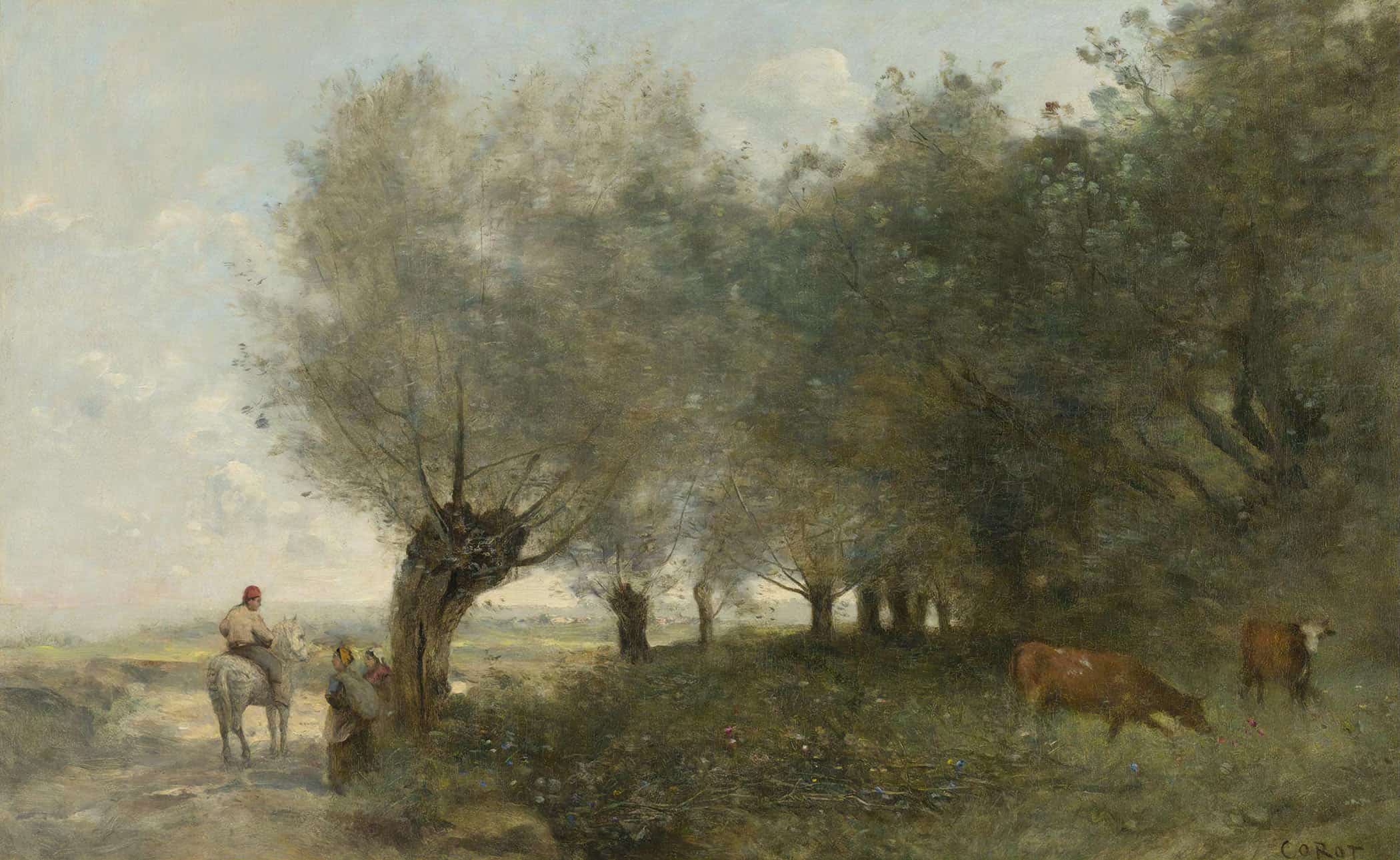 Les Saules A La Pointe De Lile by Jean Baptiste Camille Corot - Image 2