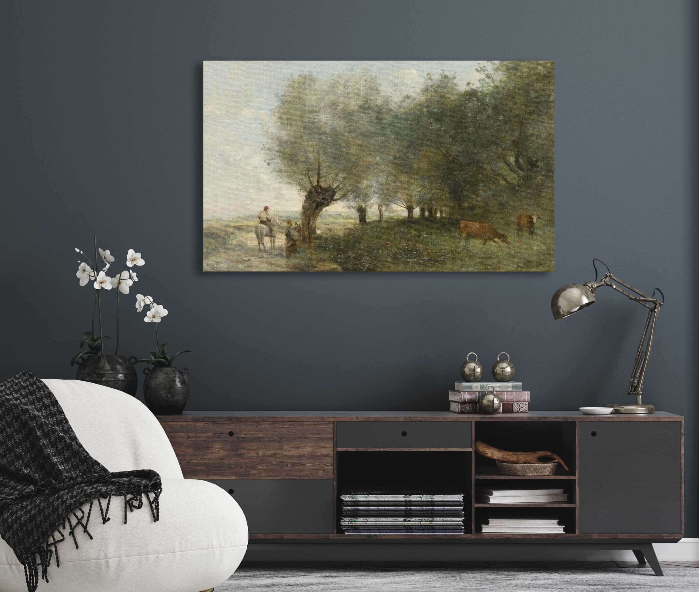 Les Saules A La Pointe De Lile by Jean Baptiste Camille Corot - Image 5