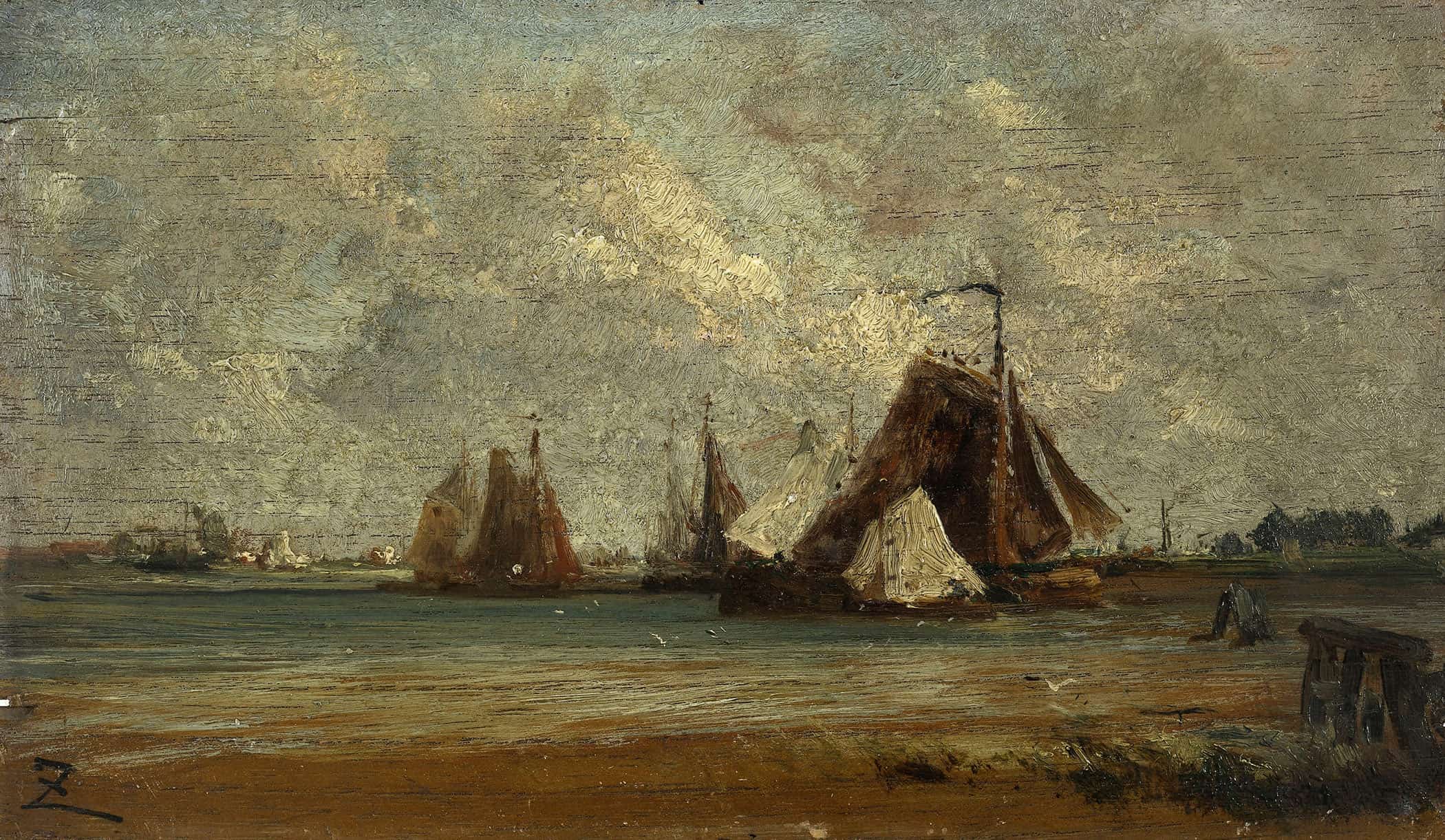 Les Sloops De Peche by Felix Ziem - Image 2
