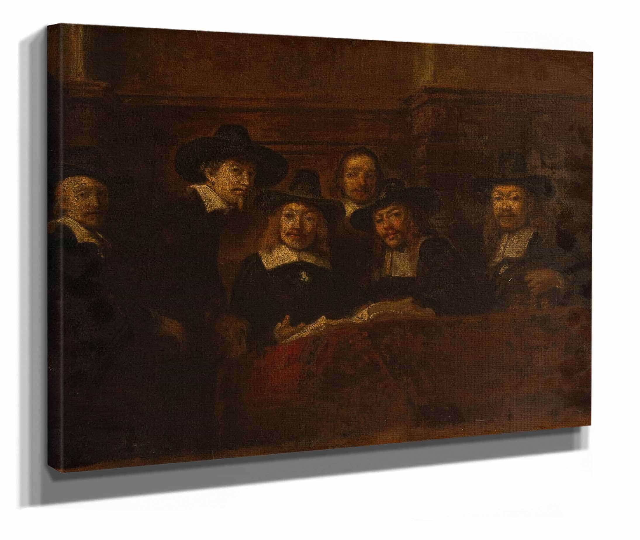 Les Syndics Des Drapiers Copie Dapres Rembrandt by Felix Ziem