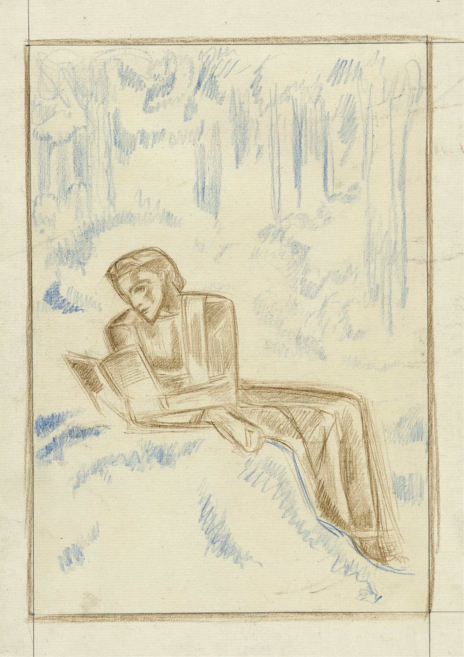 Lezende Vrouw In Een Boslandschap by Richard Nicolaus Roland Holst