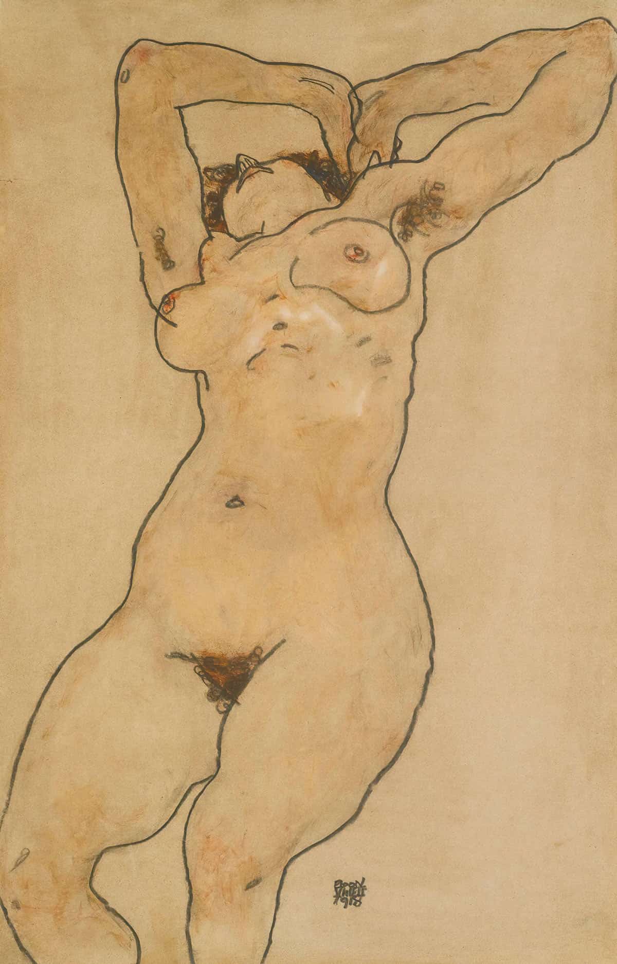 Liegende Reclining Nude by Egon Schiele - Image 3