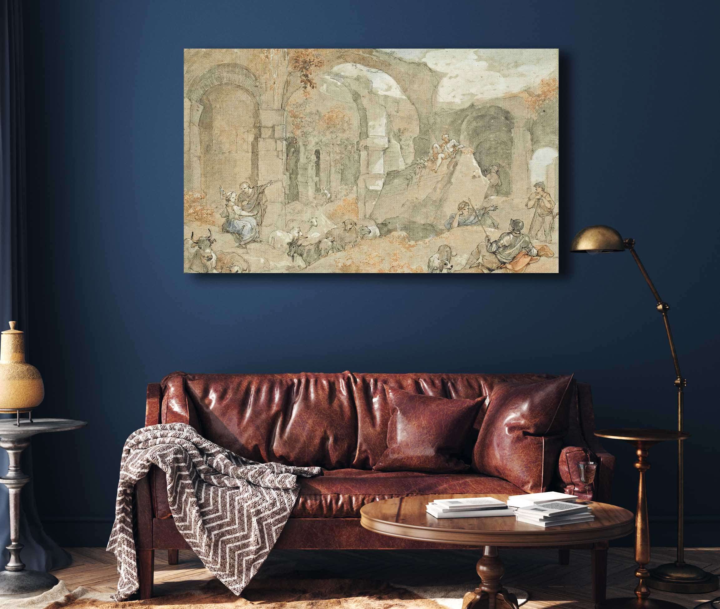 Linterieur Du Colisee Avec Bergers Et Animaux by Charles Joseph Natoire - Image 4