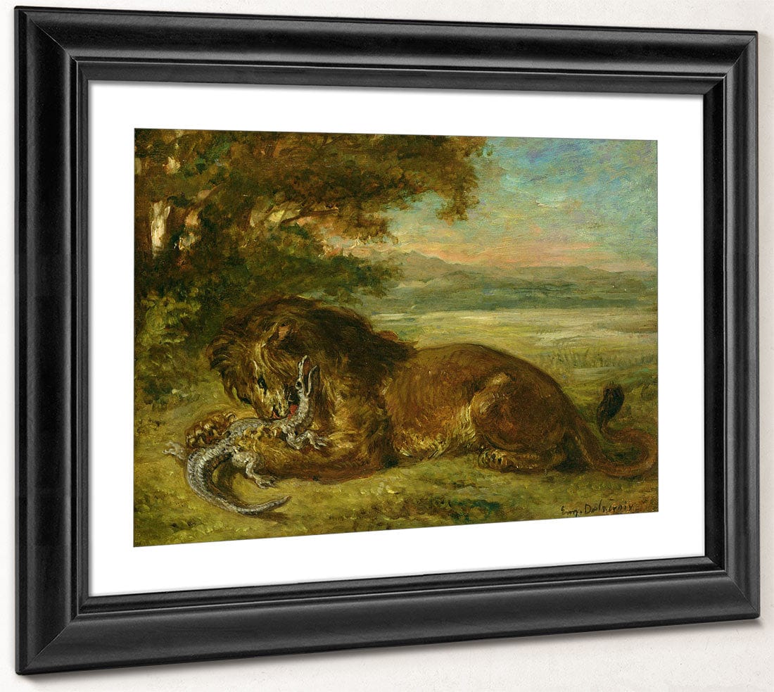 Lion And Alligator By Ferdinand Victor Eugene Delacroix - Image 4