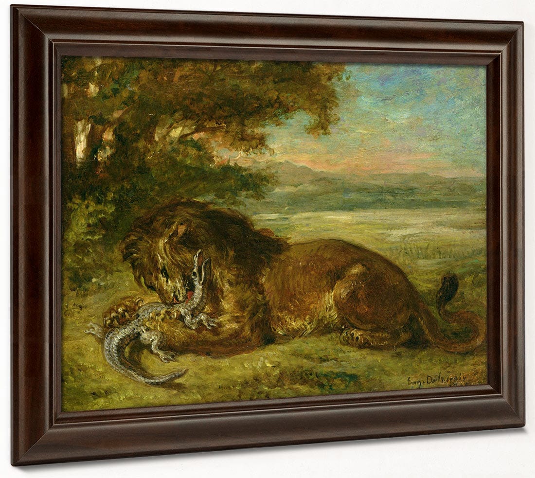 Lion And Alligator By Ferdinand Victor Eugene Delacroix - Image 6