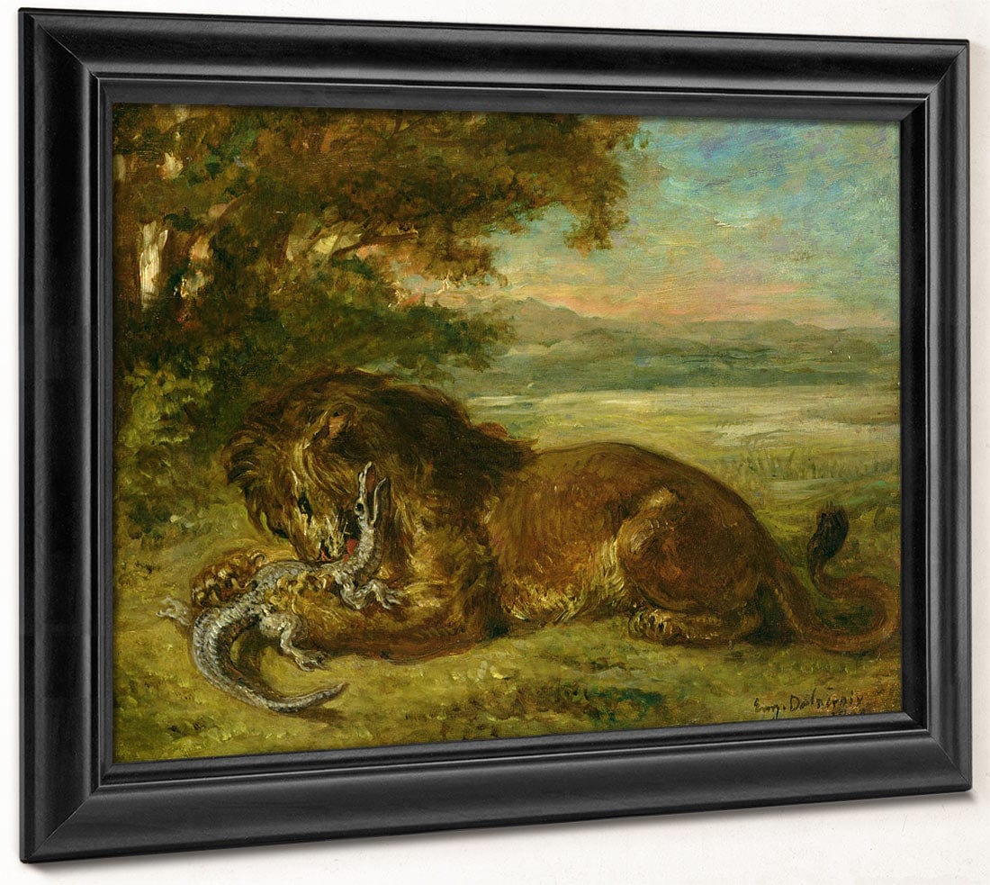 Lion And Alligator By Ferdinand Victor Eugene Delacroix - Image 8