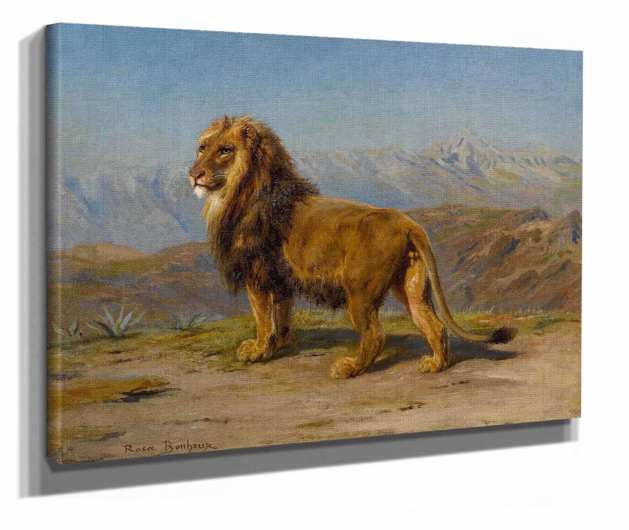 Lion In A Mountainous Landscape by Rosa Bonheur - Image 2