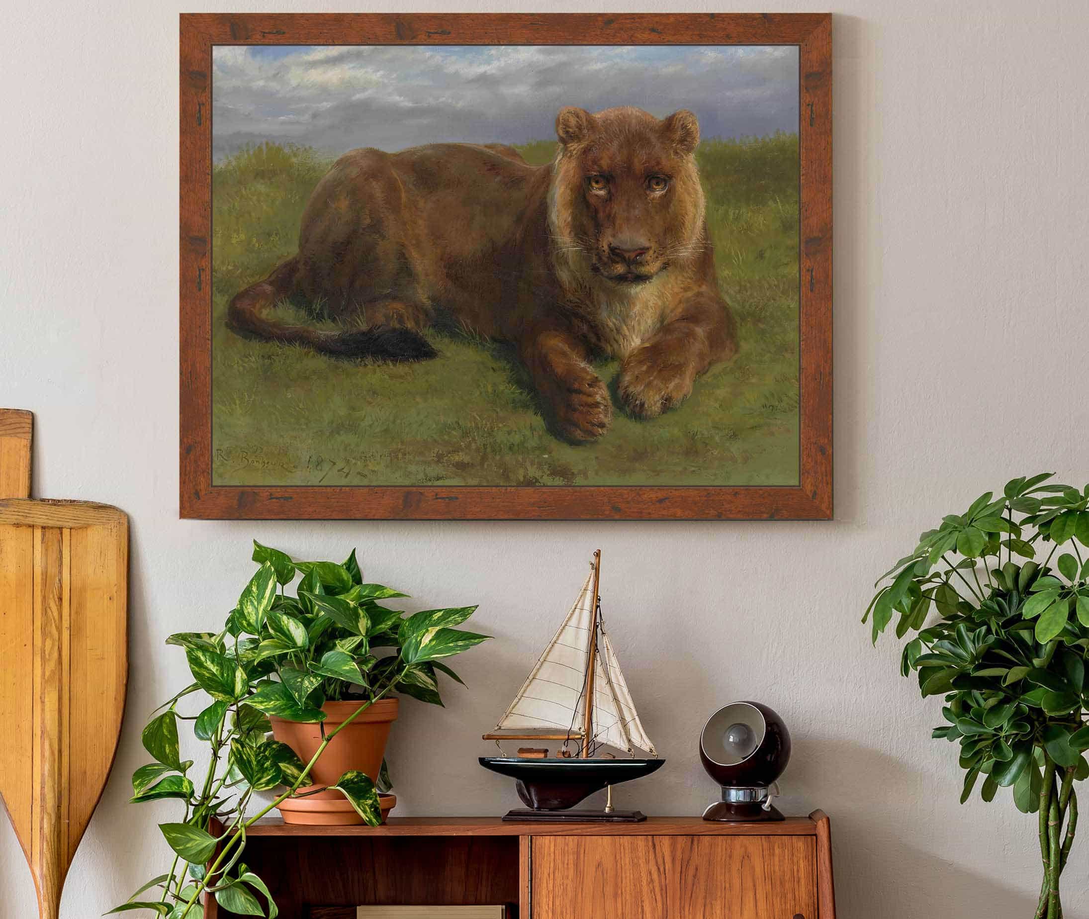Lioness At Rest by Rosa Bonheur - Image 3