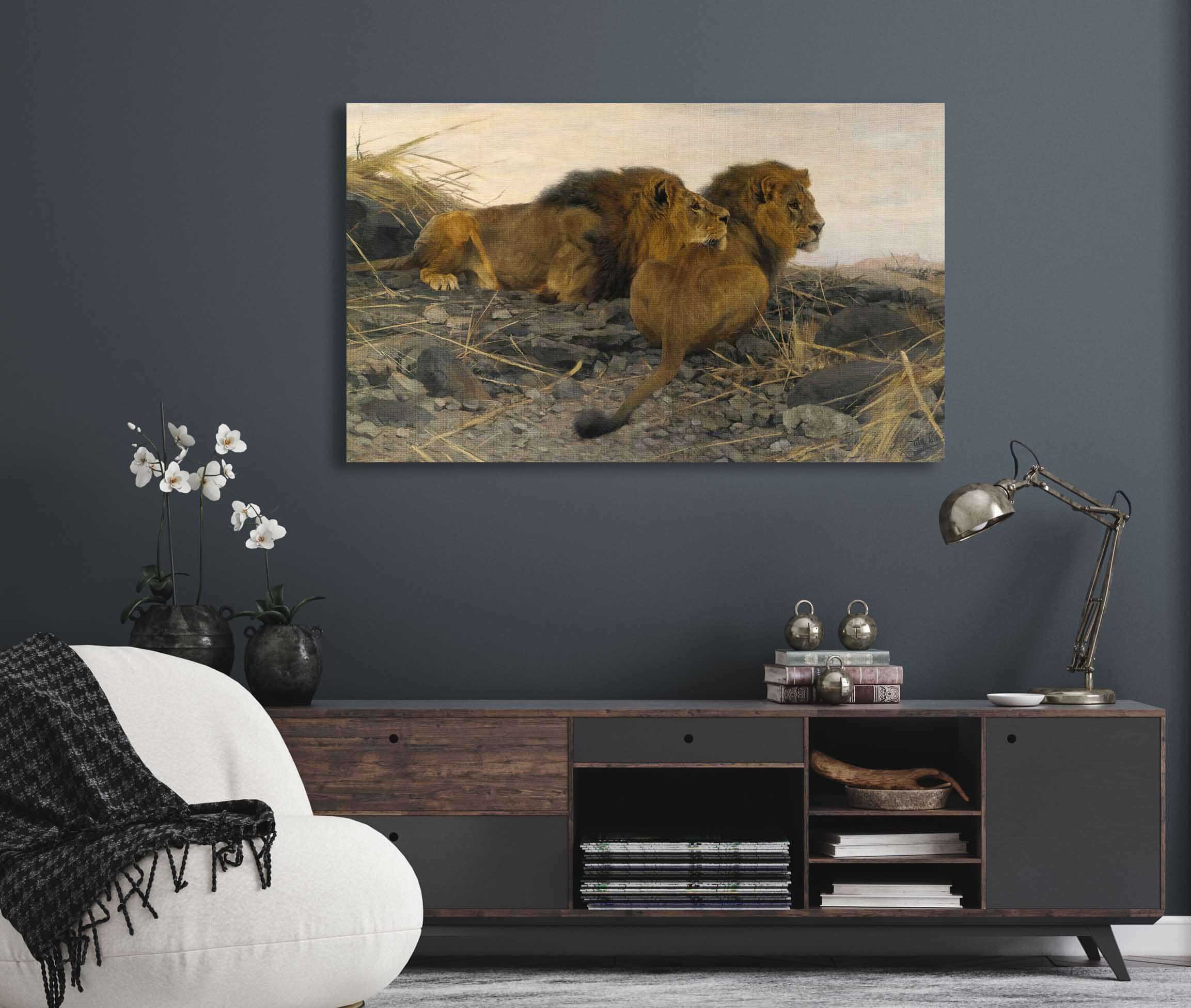 Lions At Watch by Wilhelm Kuhnert - Image 5
