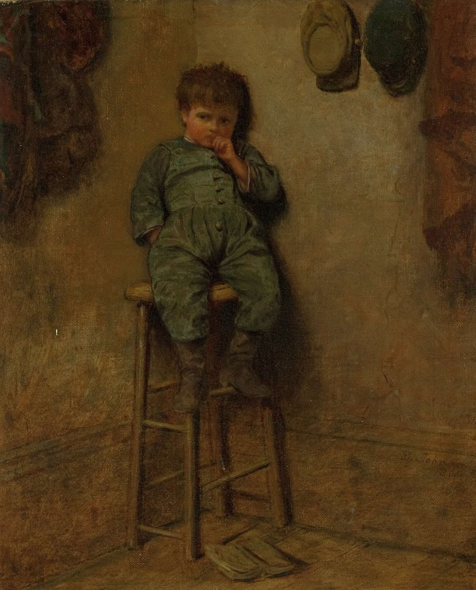 Little Boy On A Stool by Eastman Johnson