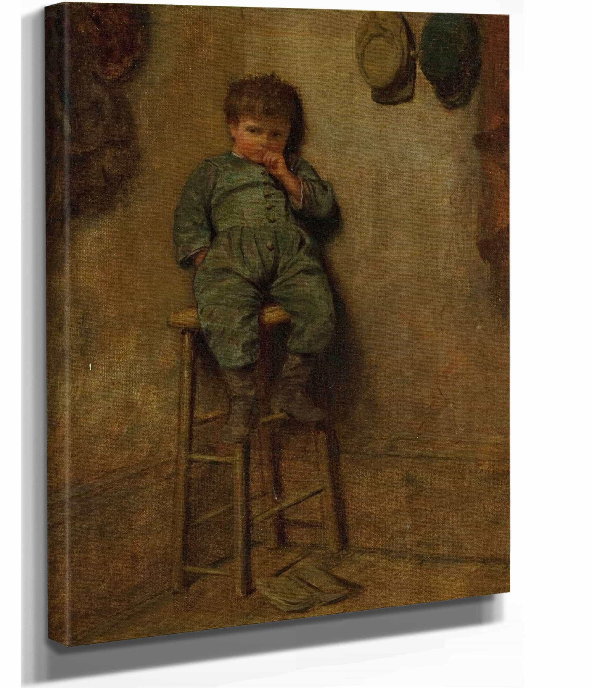 Little Boy On A Stool by Eastman Johnson - Image 2