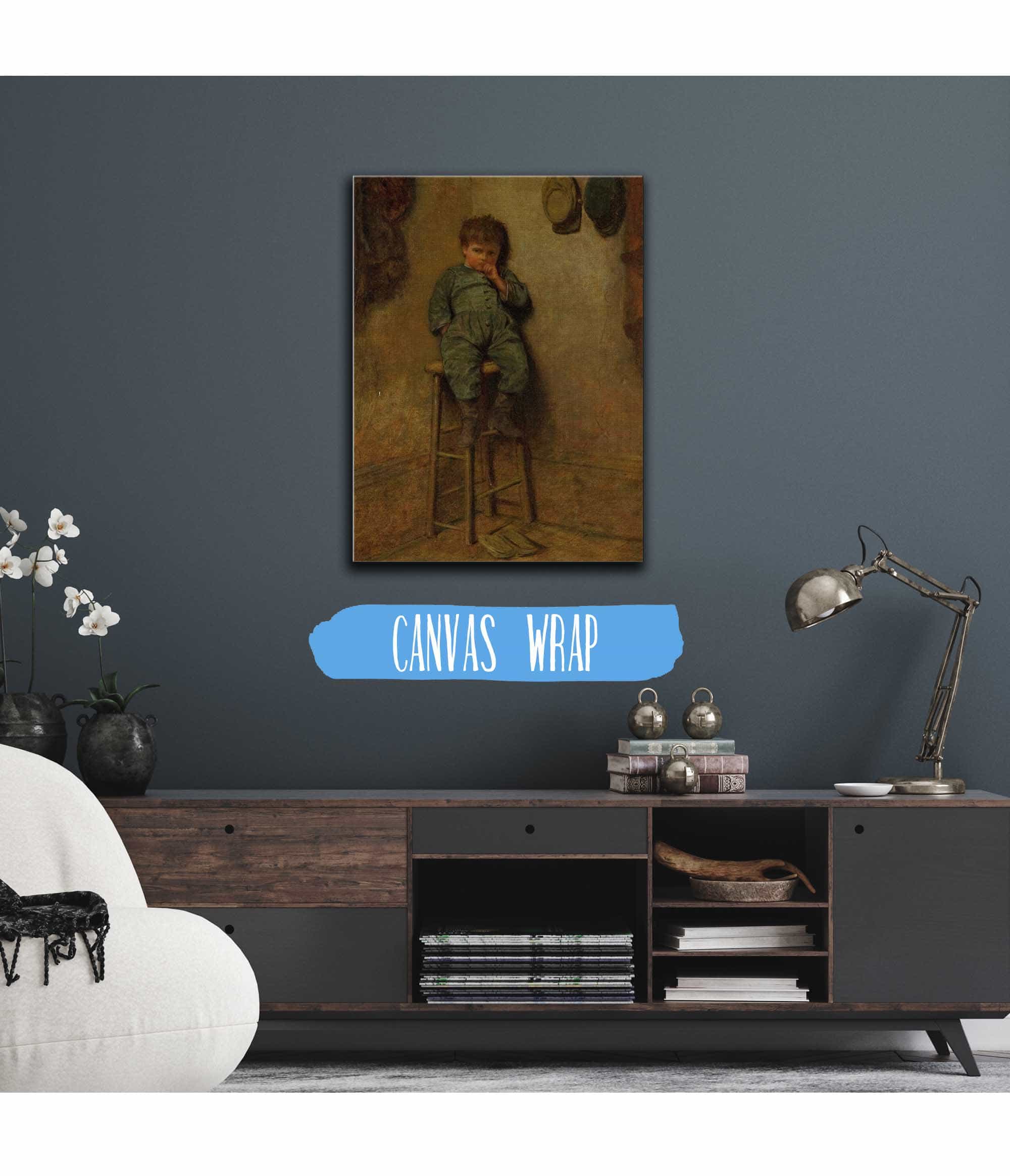 Little Boy On A Stool by Eastman Johnson - Image 3