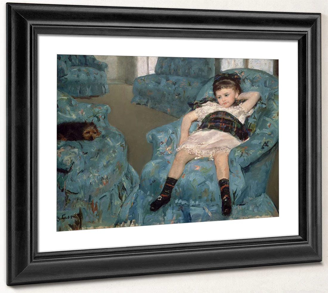 Little Girl In A Blue Armchair By Mary Cassatt - Image 4