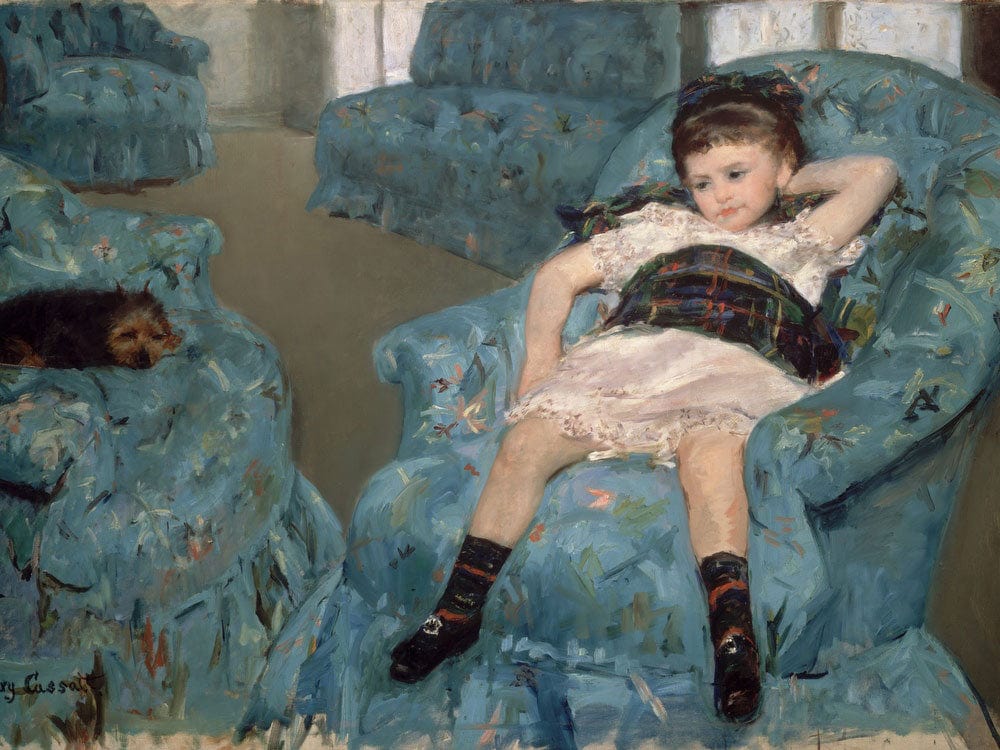 Little Girl In A Blue Armchair By Mary Cassatt - Image 7