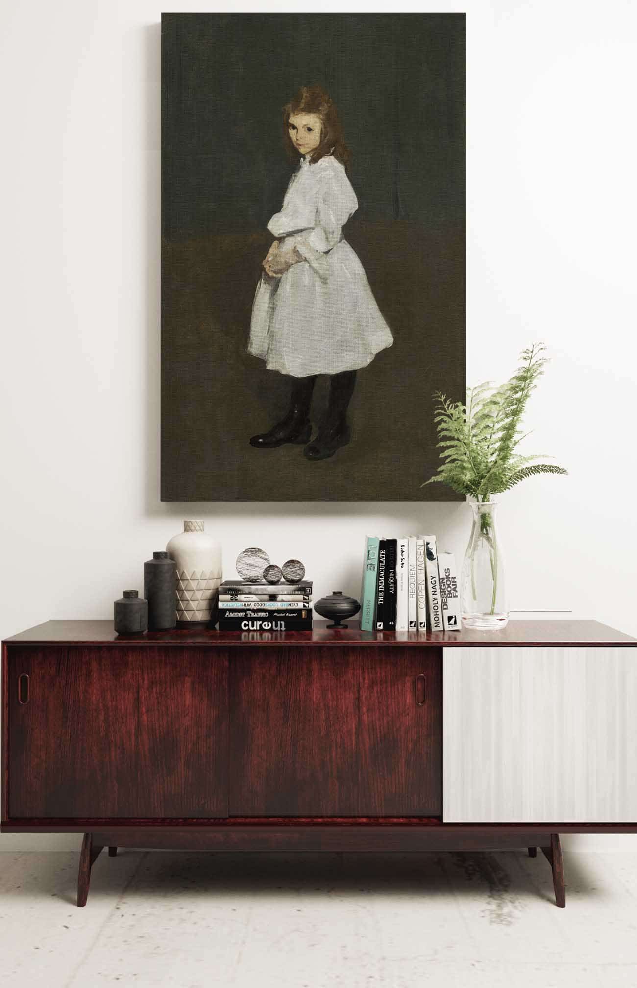 Little Girl In White Queenie Burnett by George Wesley Bellows - Image 2